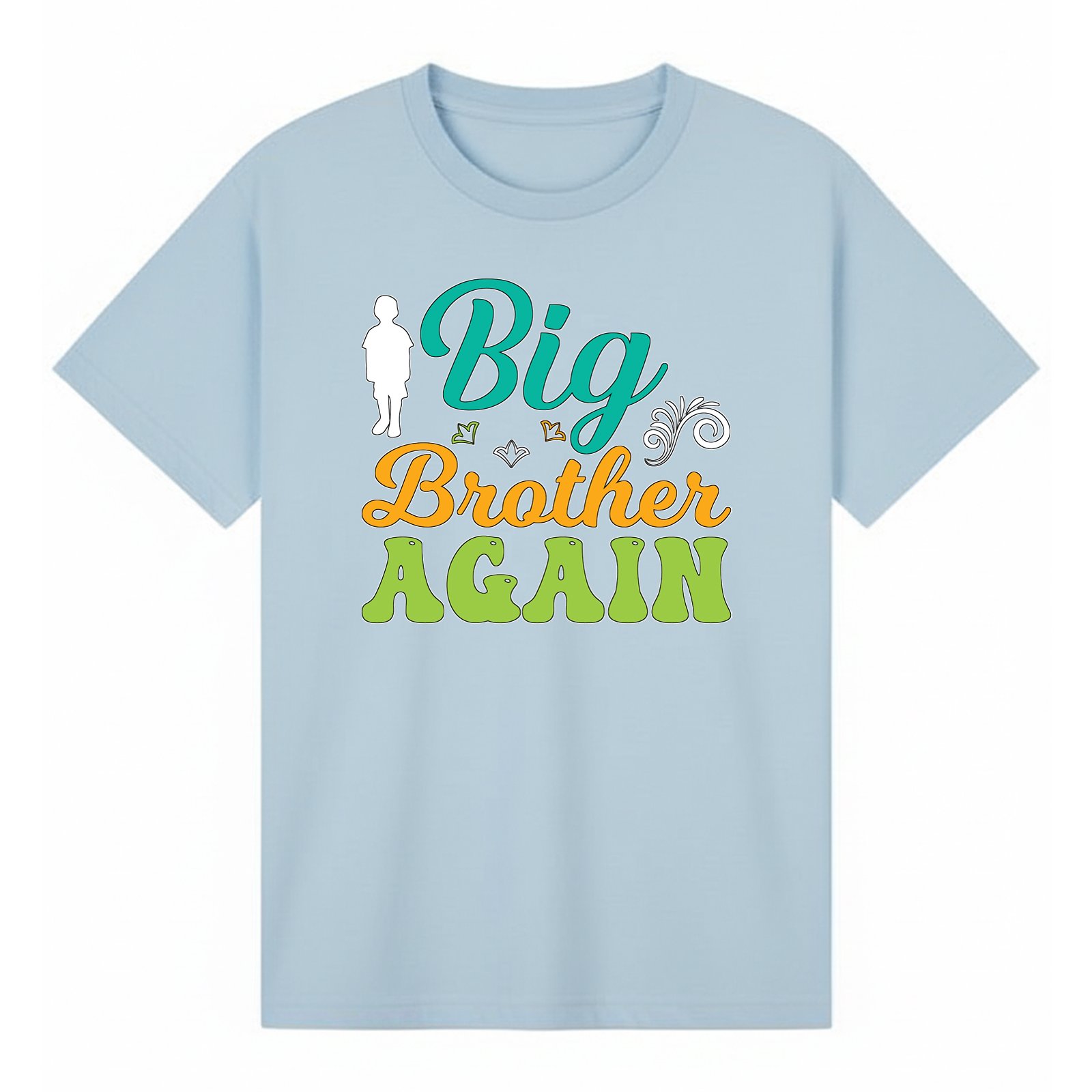 BGBRO01 artwork on light blue T-shirt