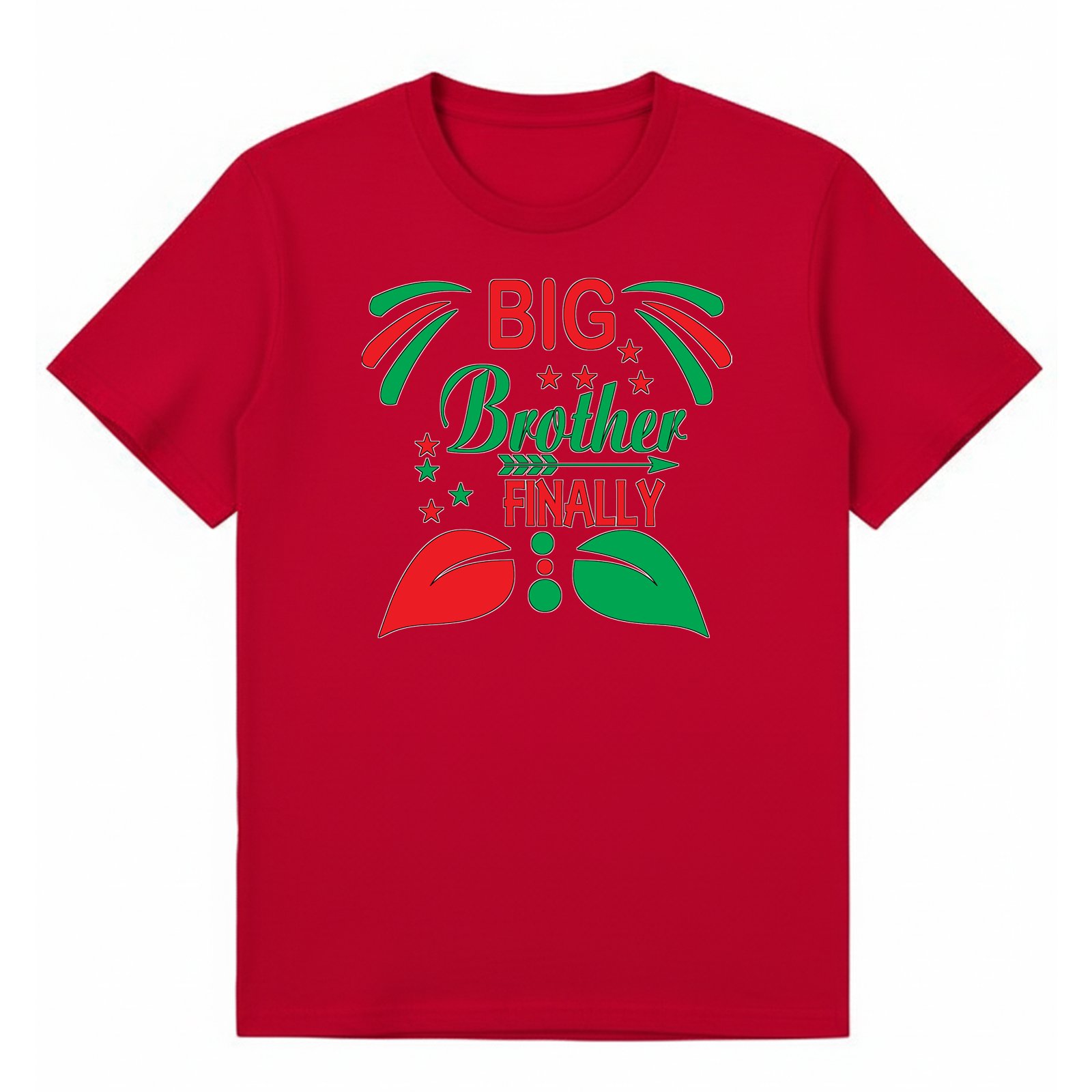 BGBRO10 artwork on red T-shirt