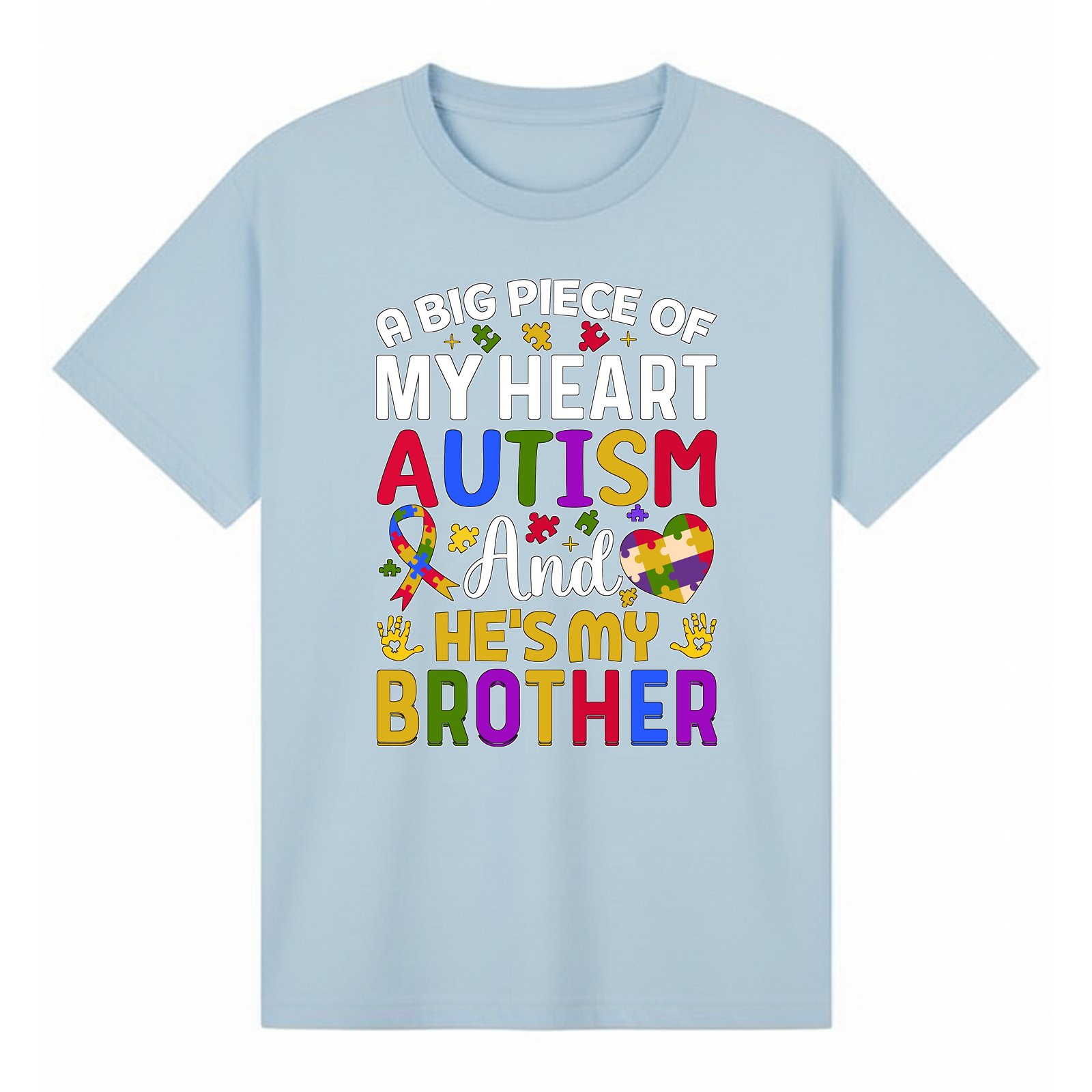 BGBRO18 artwork on light blue T-shirt