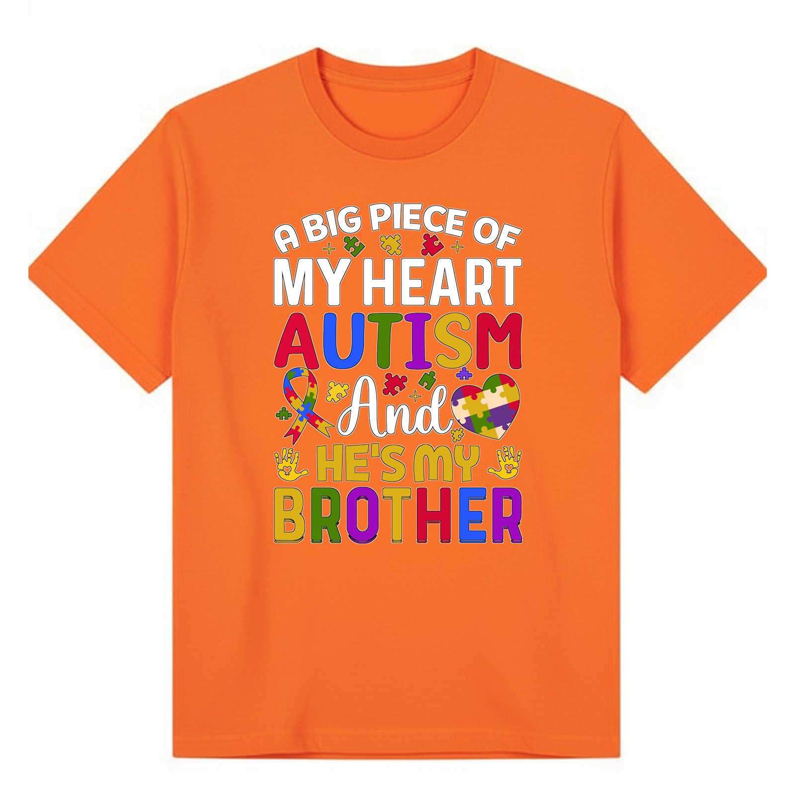 BGBRO18 artwork on orange T-shirt