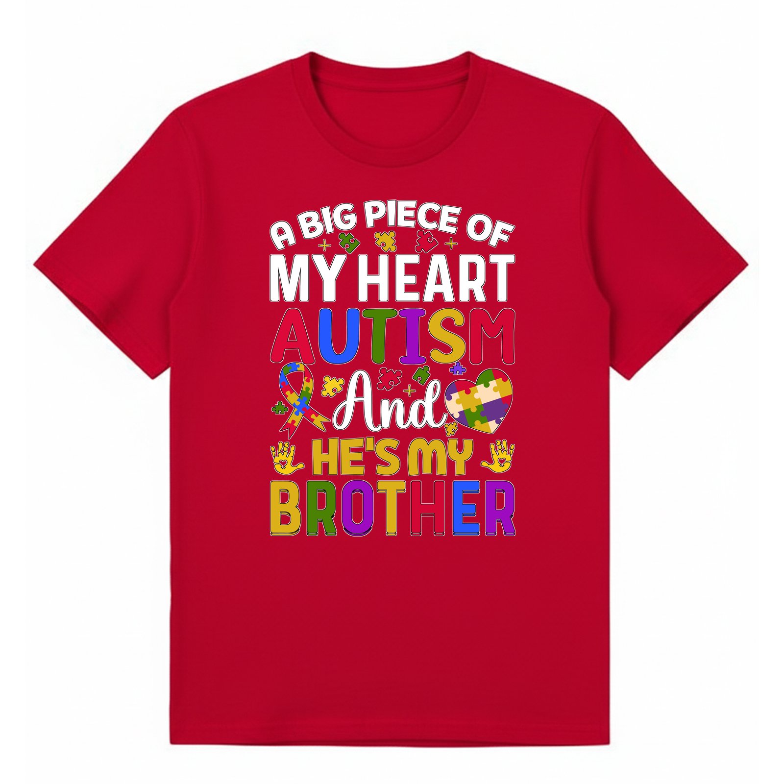 BGBRO18 artwork on red T-shirt