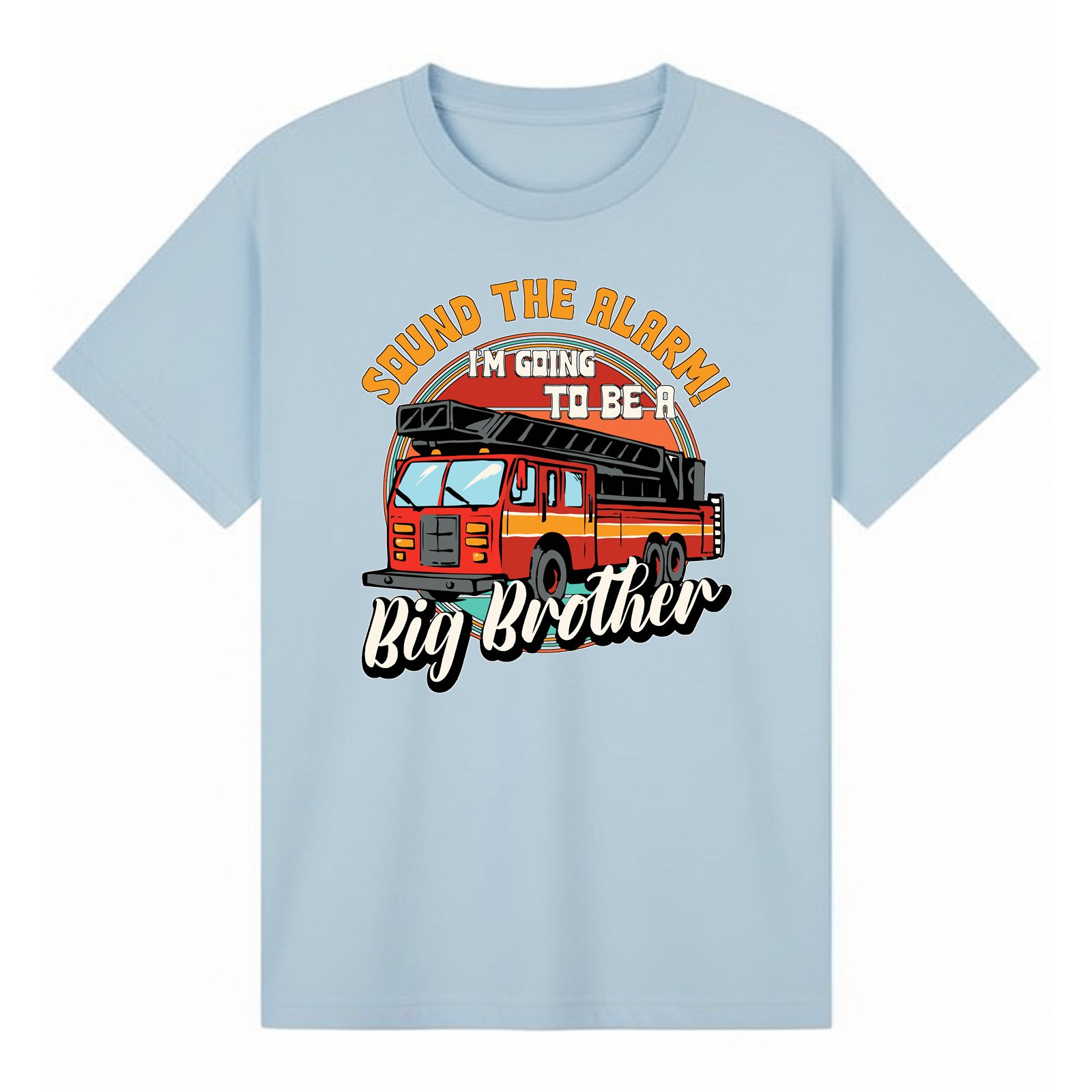 BGBRO19 artwork on light blue T-shirt
