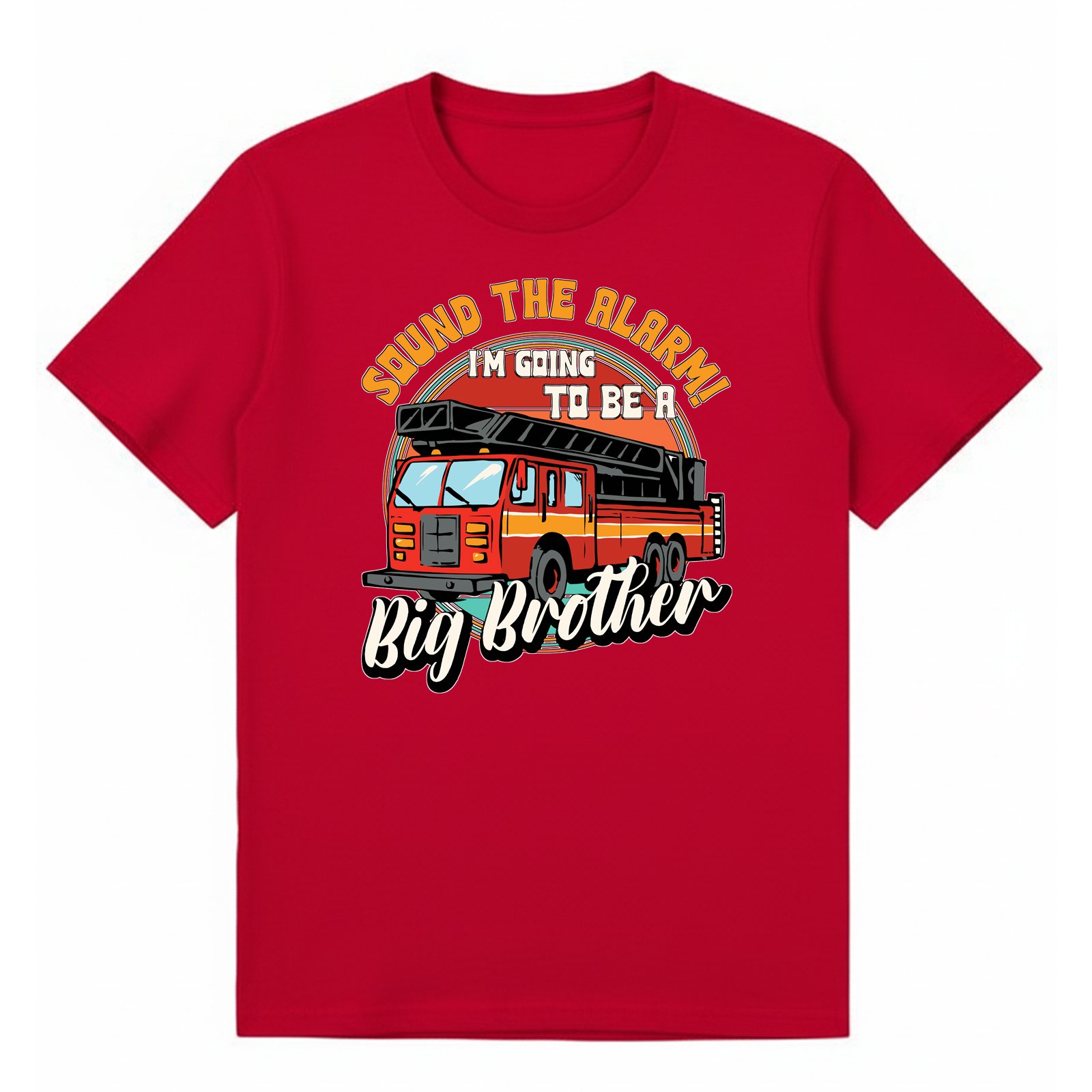 BGBRO19 artwork on red T-shirt