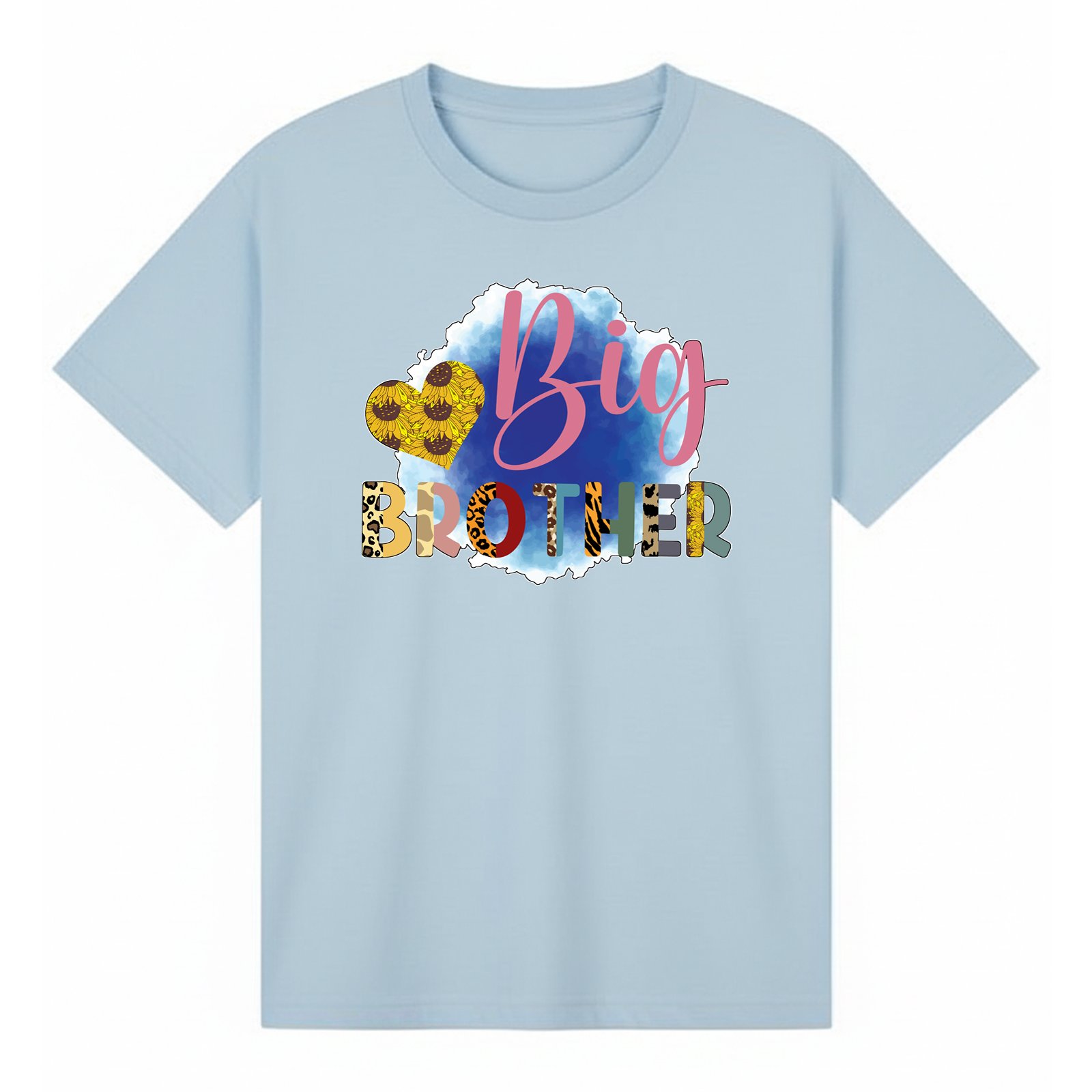 BGBRO22 artwork on light blue T-shirt