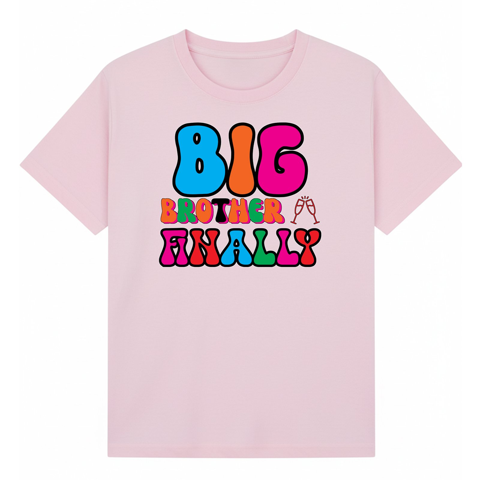 BGBRO23 artwork on light pink T-shirt
