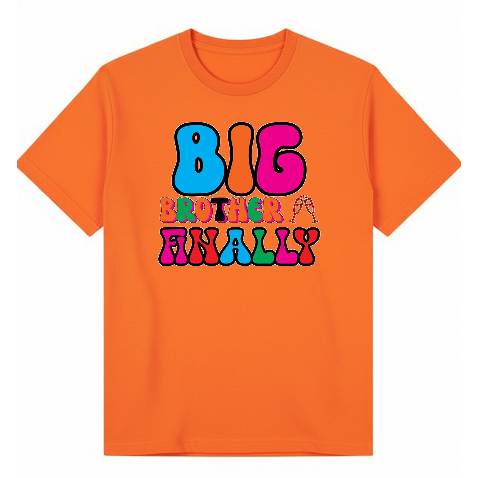 BGBRO23 artwork on orange T-shirt