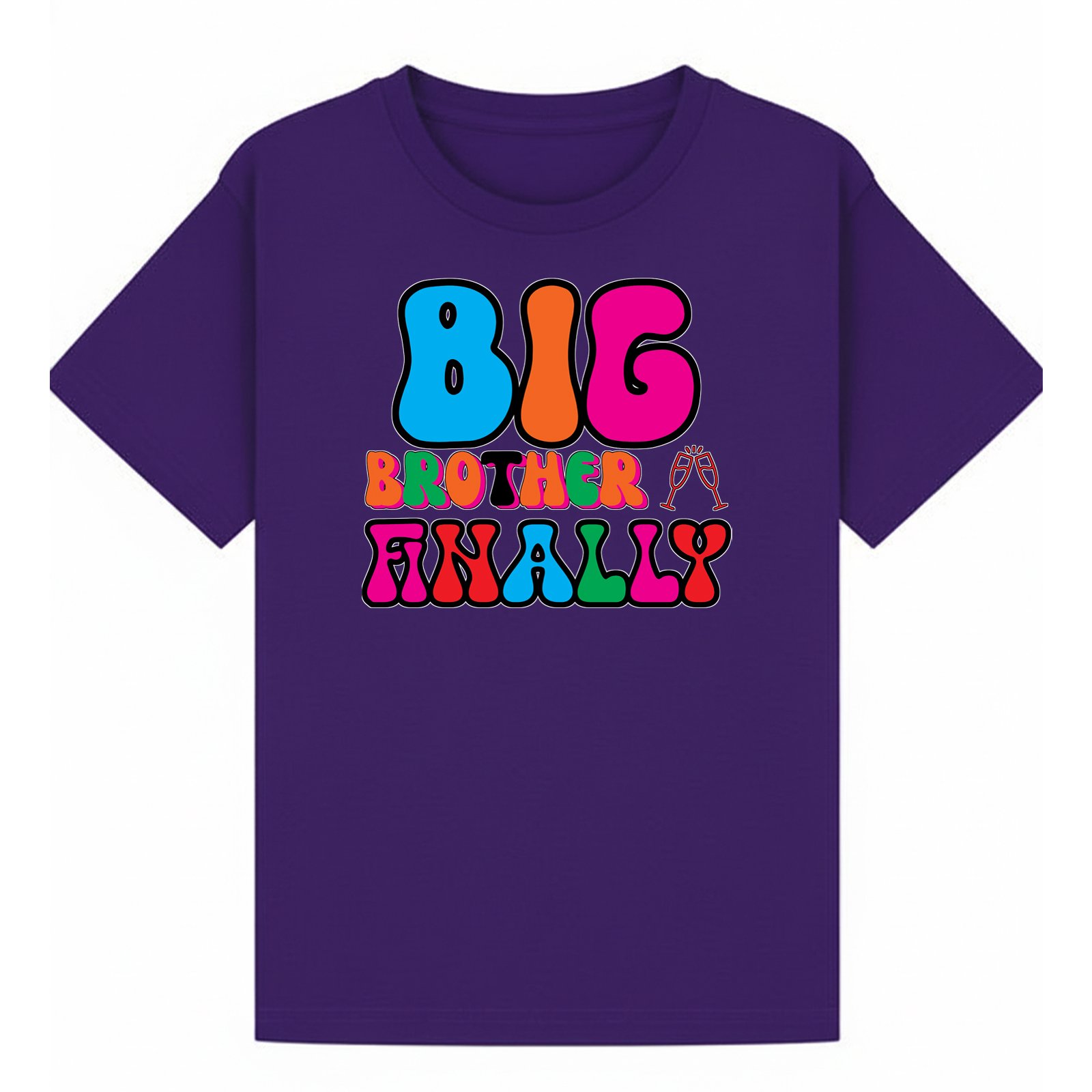 BGBRO23 artwork on purple T-shirt