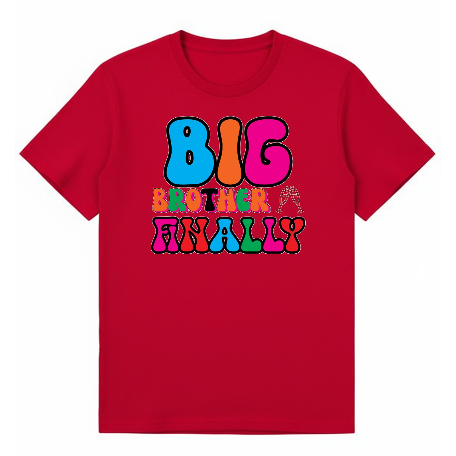 BGBRO23 artwork on red T-shirt