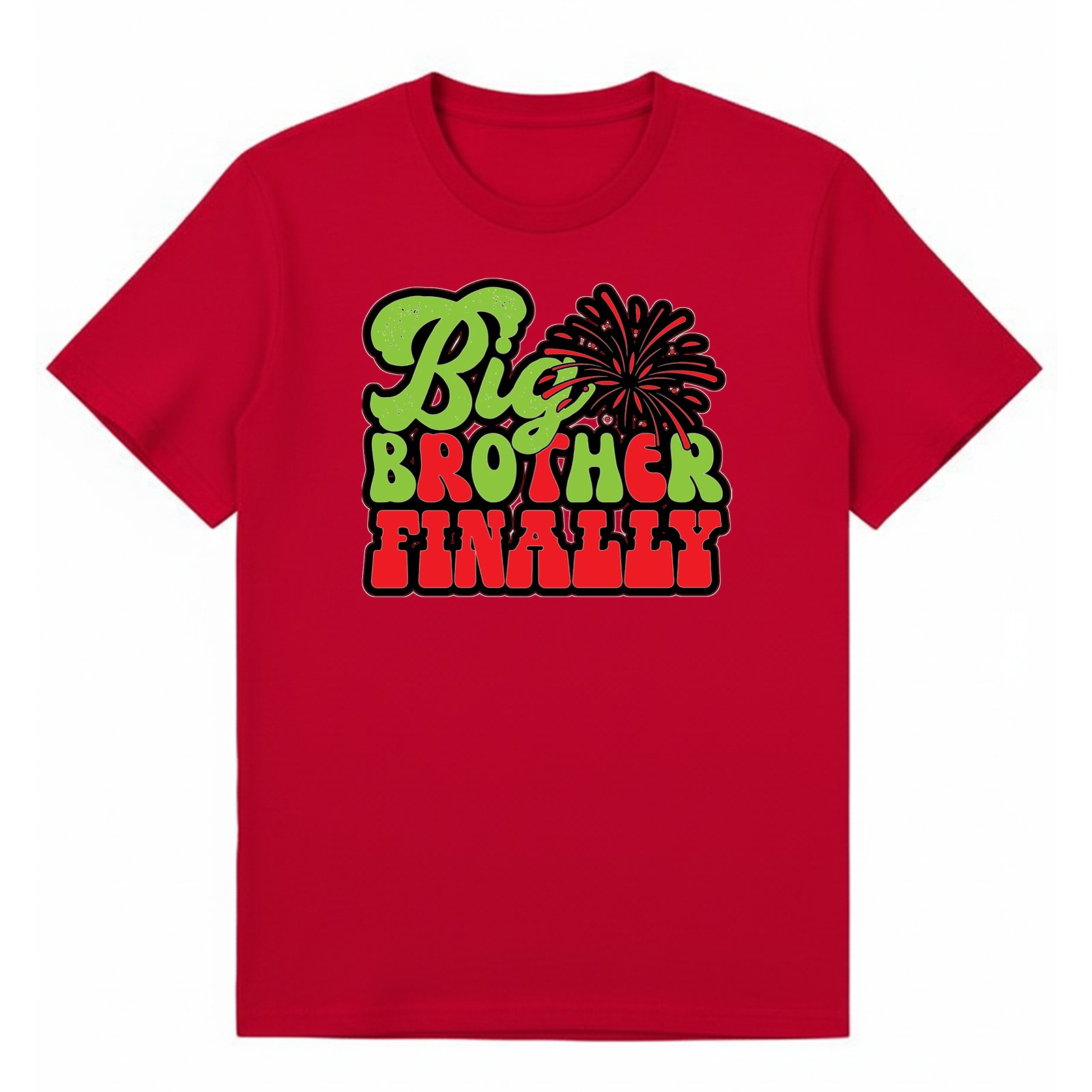 BGBRO24 artwork on red T-shirt