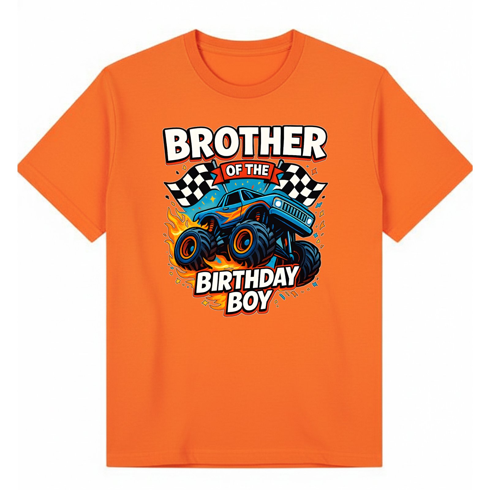 BGBRO29 artwork on orange T-shirt