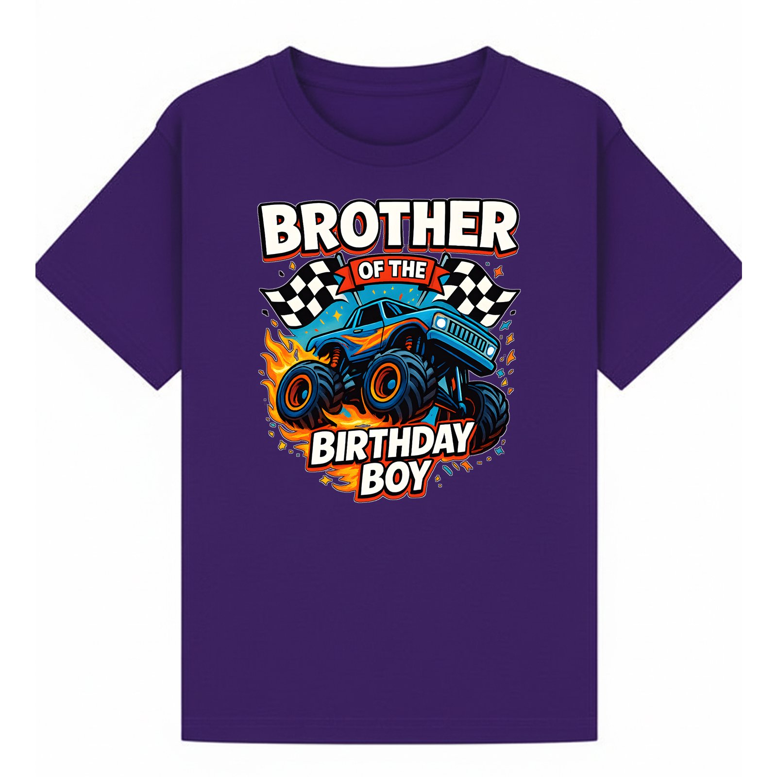 BGBRO29 artwork on purple T-shirt