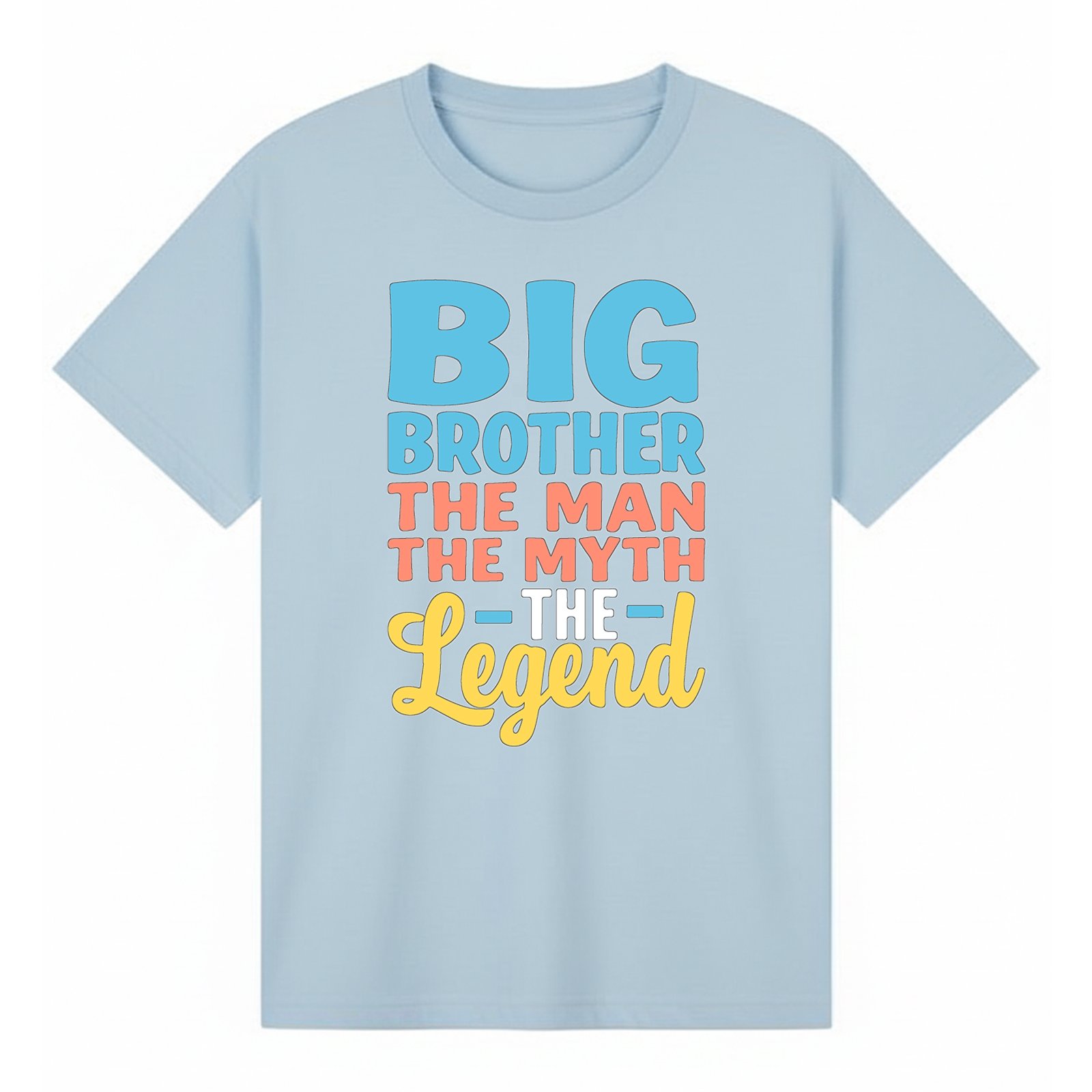 BGBRO32 artwork on light blue T-shirt