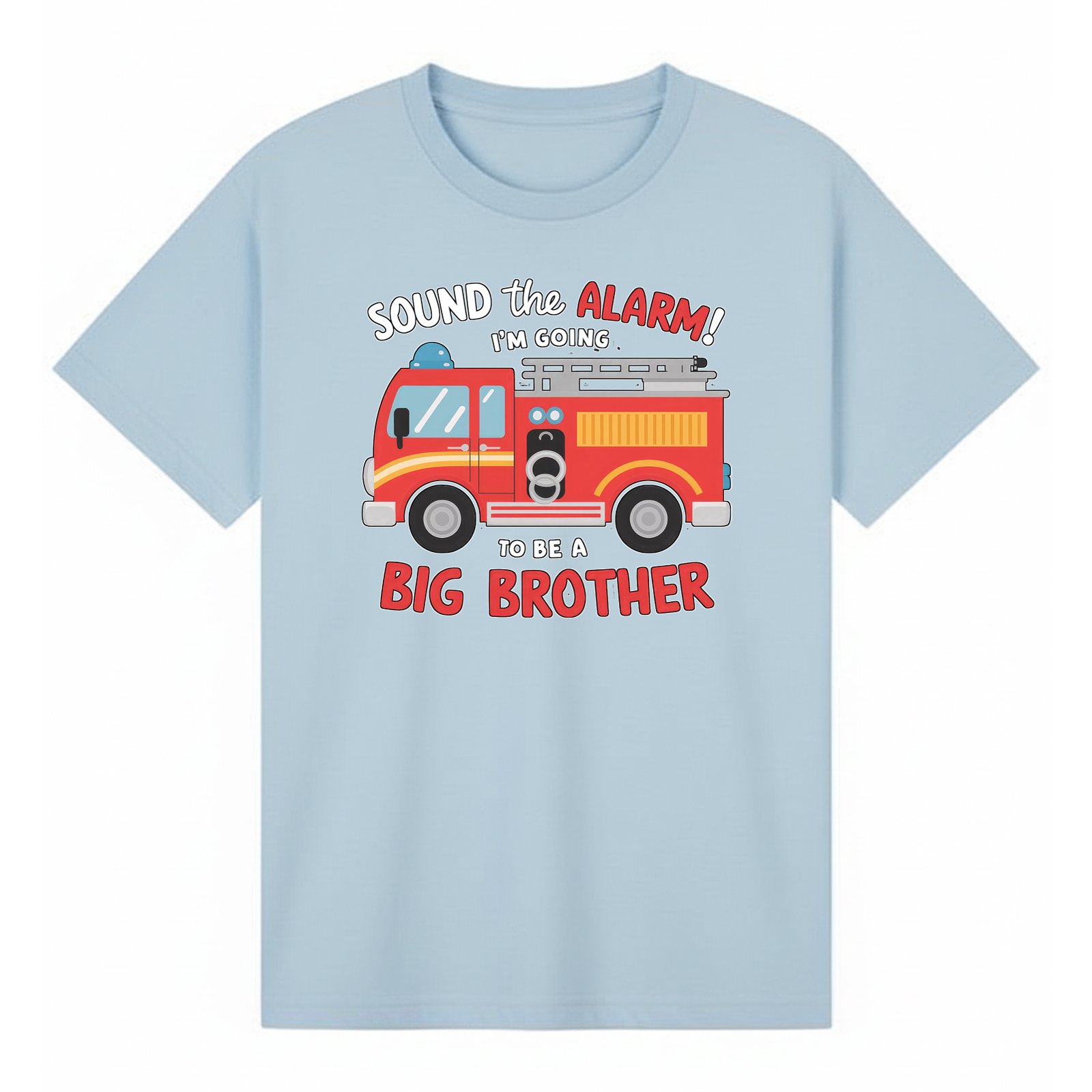 BGBRO33 artwork on light blue T-shirt