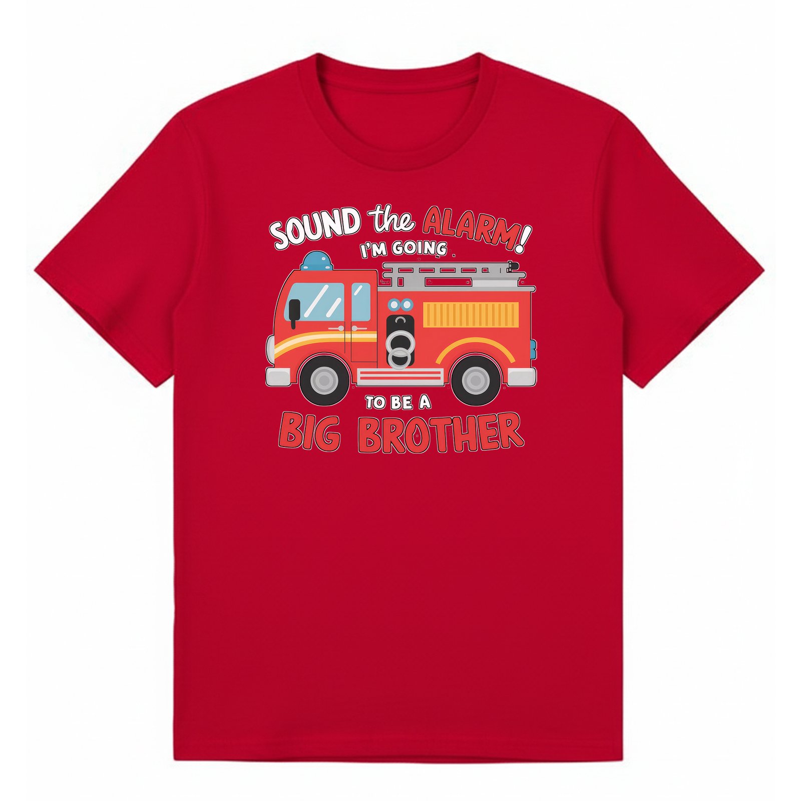 BGBRO33 artwork on red T-shirt
