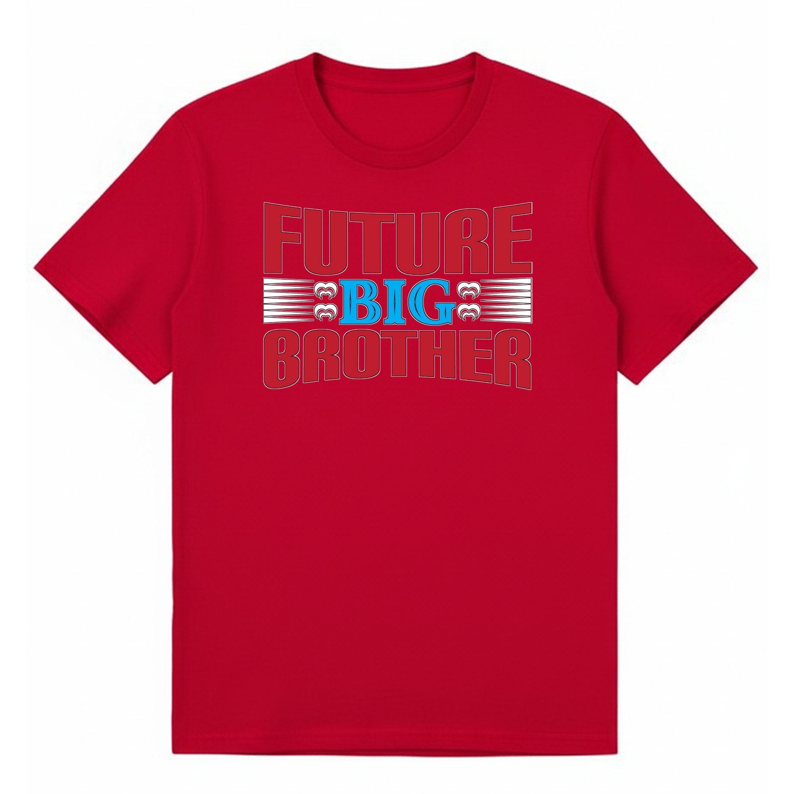 BGBRO34 artwork on red T-shirt