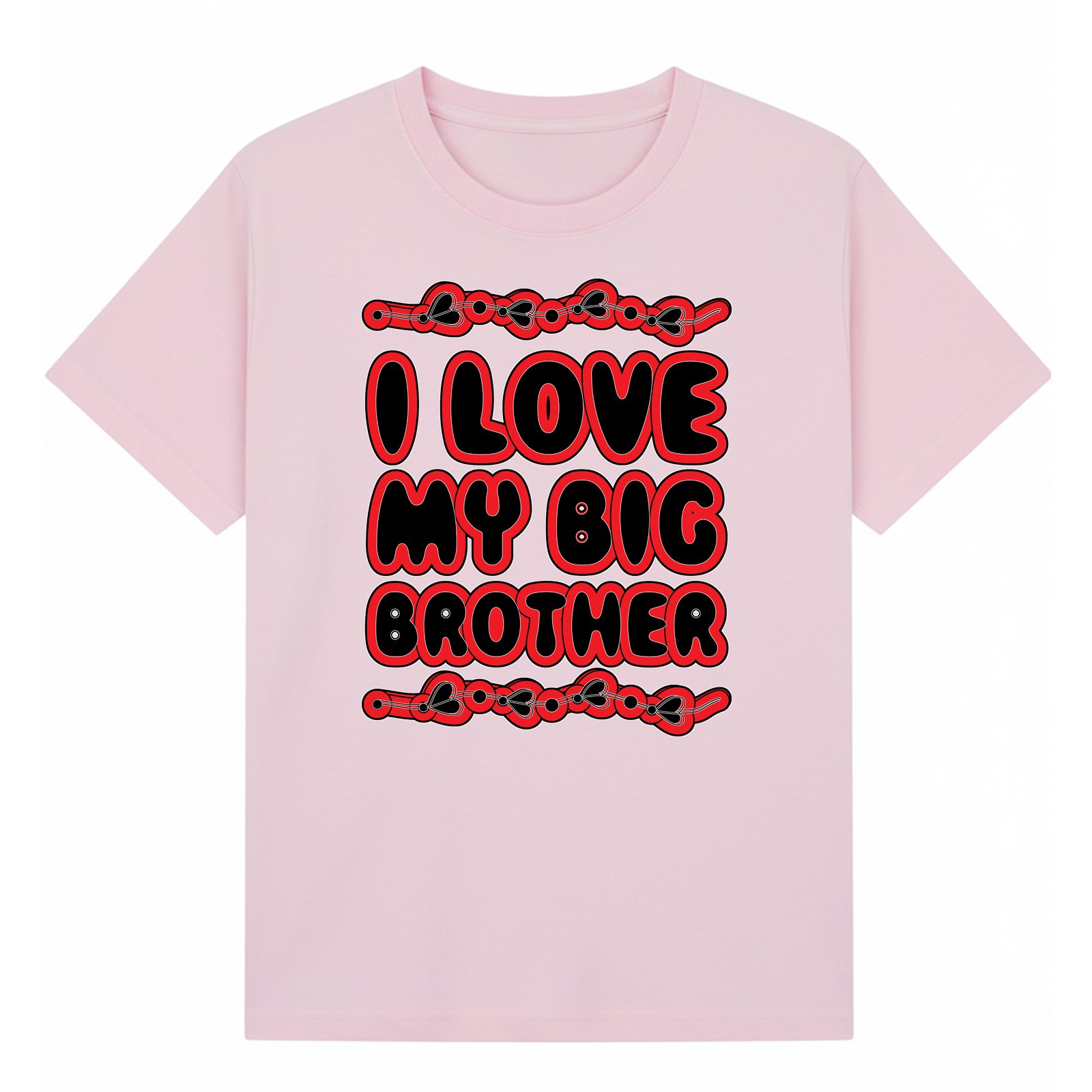 BGBRO36 artwork on light pink T-shirt