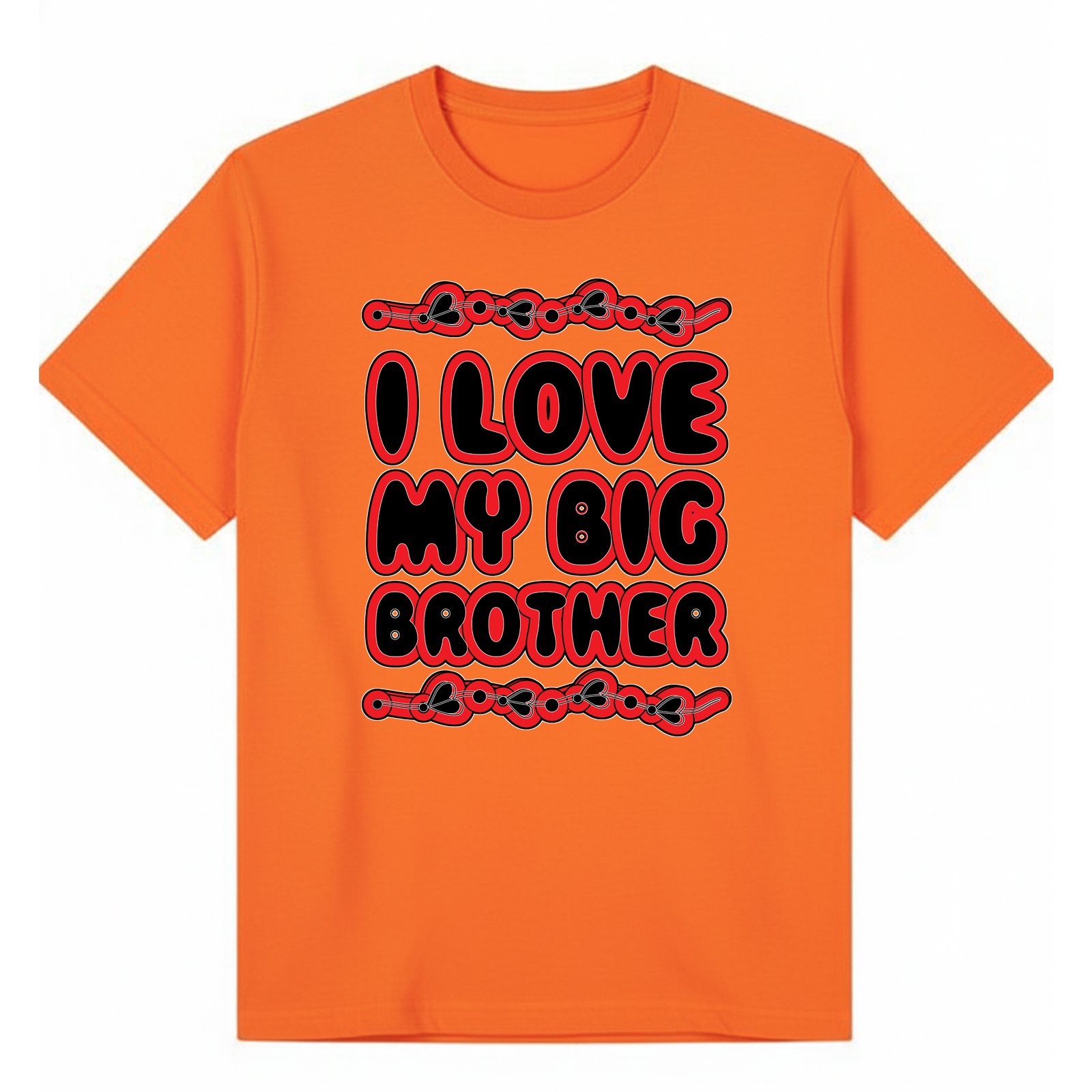 BGBRO36 artwork on orange T-shirt
