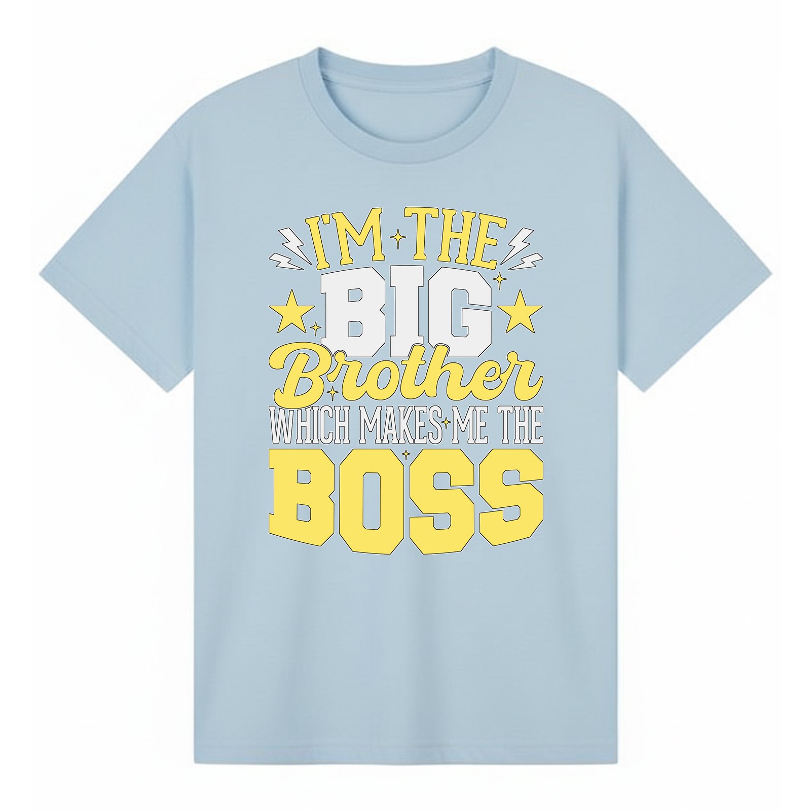 BGBRO37 artwork on light blue T-shirt