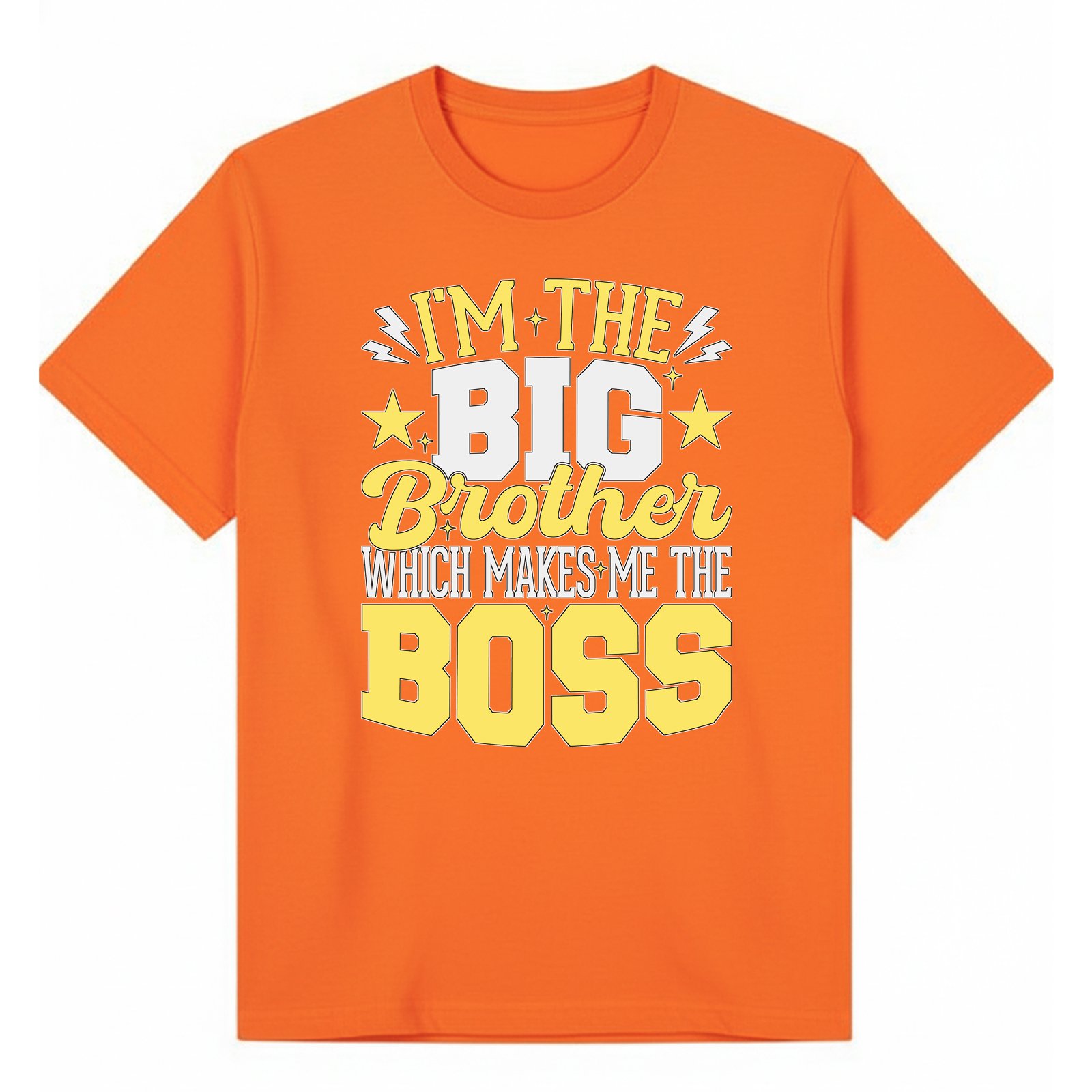 BGBRO37 artwork on orange T-shirt