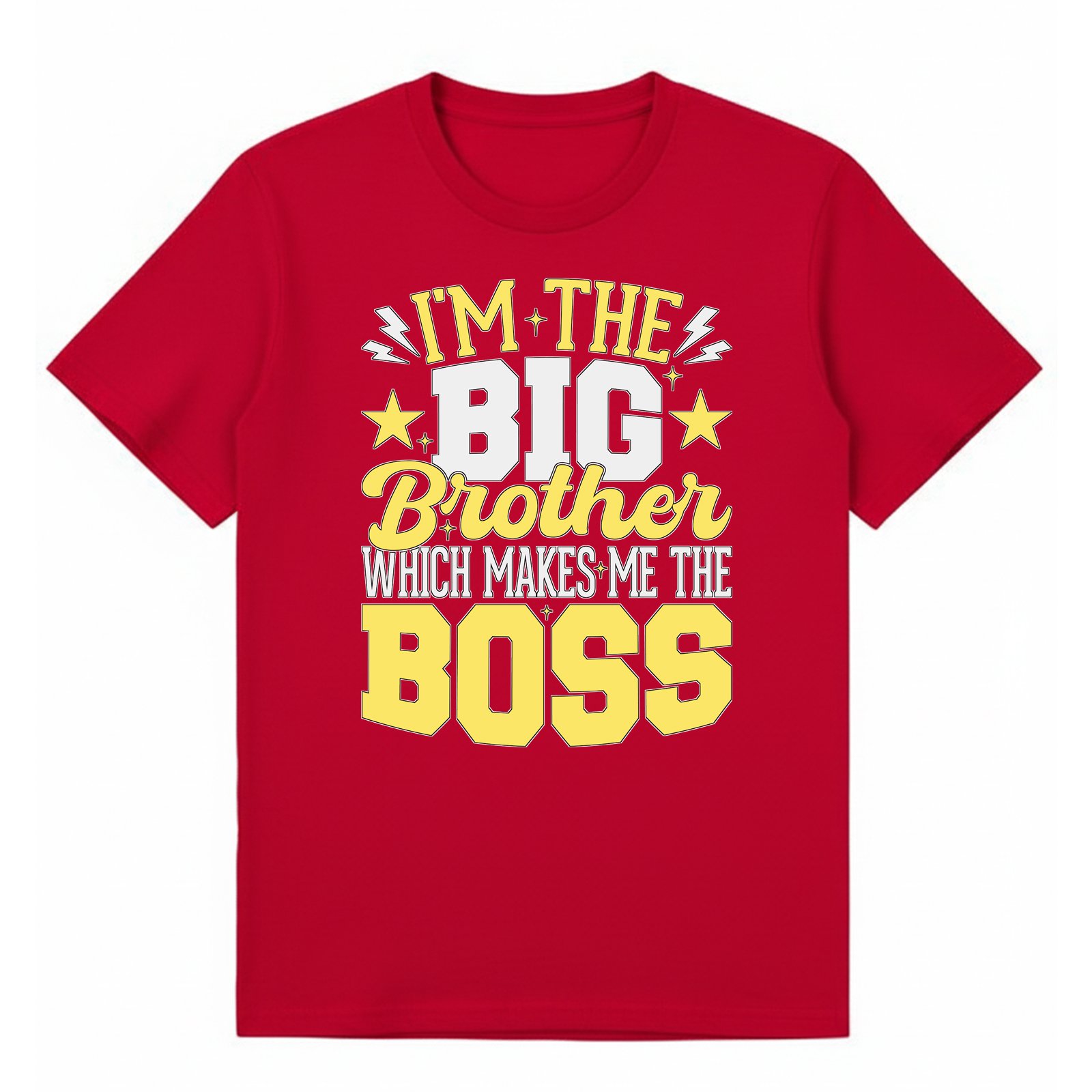 BGBRO37 artwork on red T-shirt