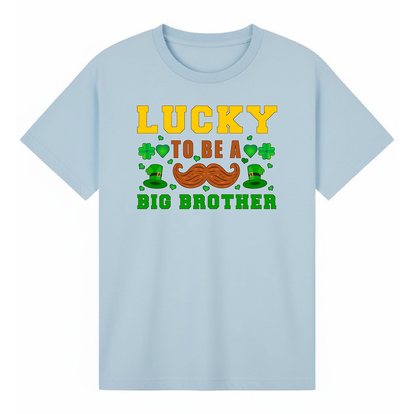 BGBRO38 artwork on light blue T-shirt