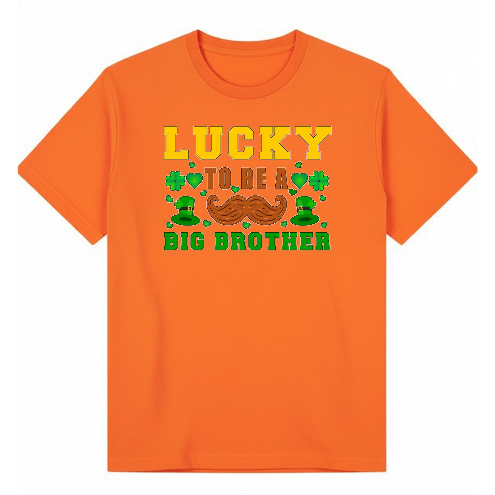 BGBRO38 artwork on orange T-shirt