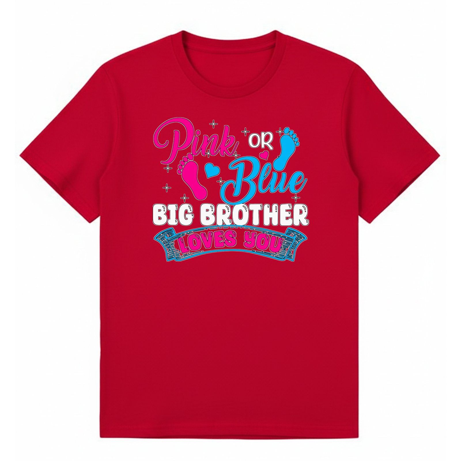 BGBRO42 artwork on red T-shirt