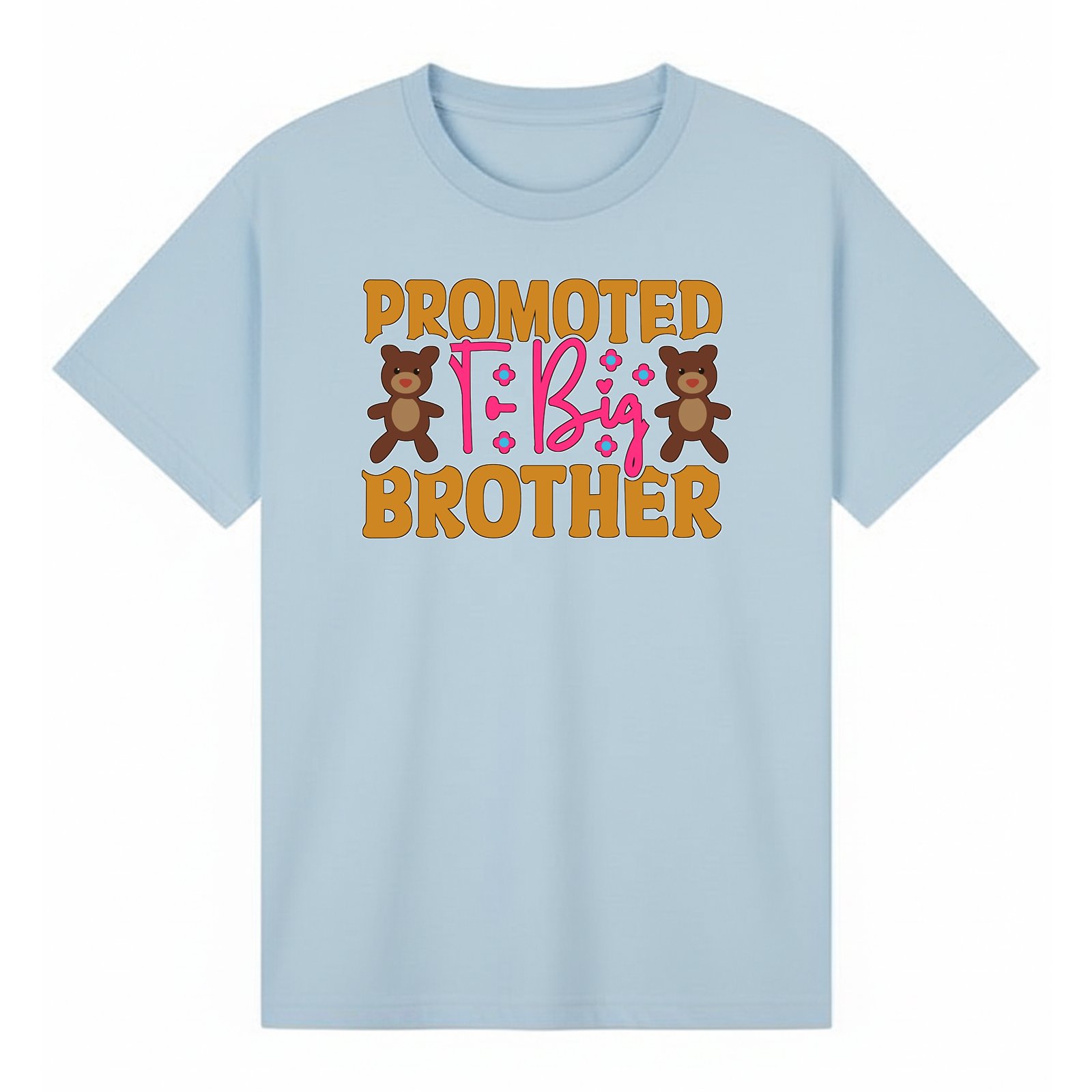 BGBRO54 artwork on light blue T-shirt