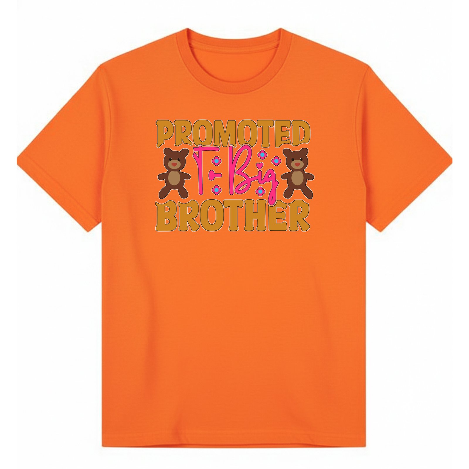 BGBRO54 artwork on orange T-shirt