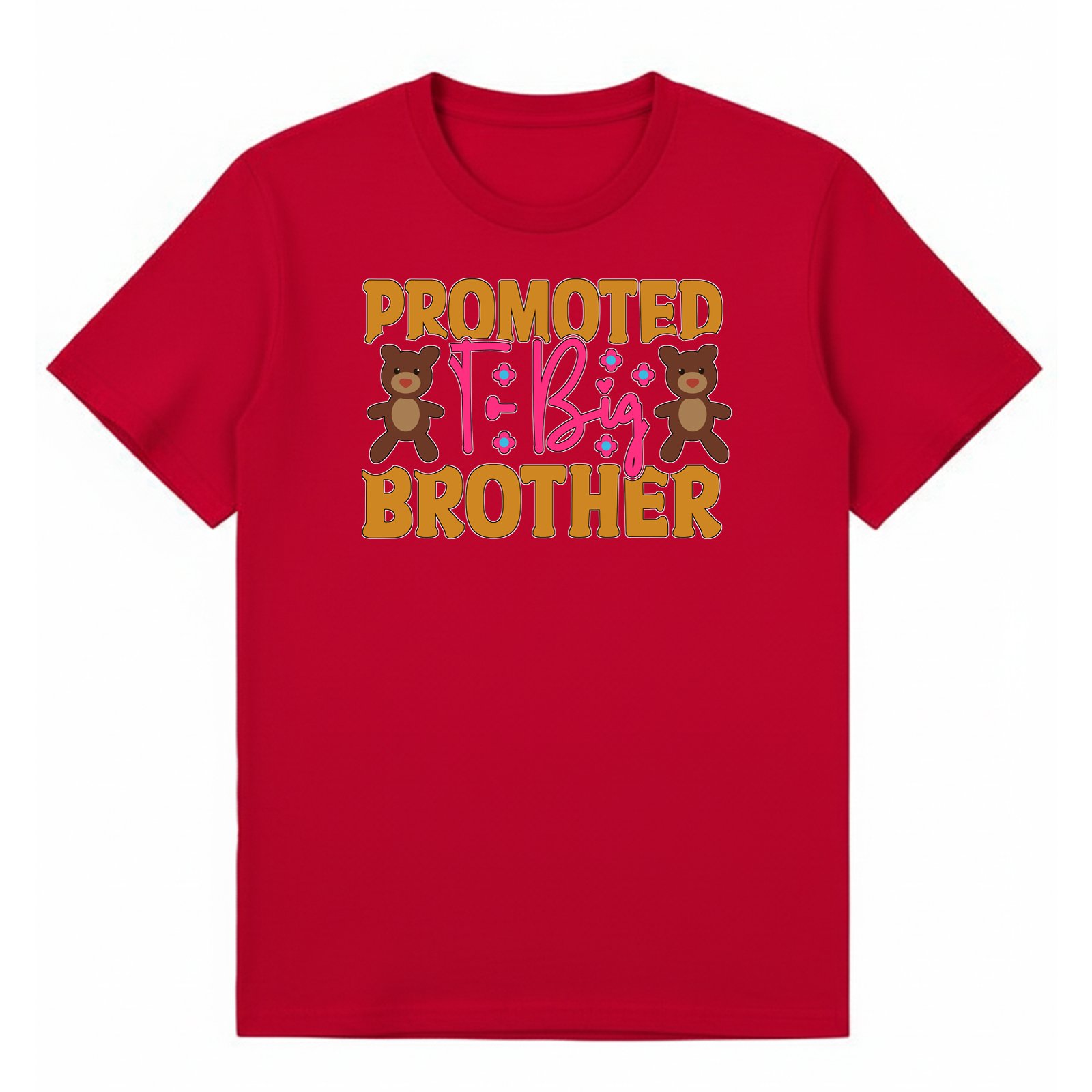 BGBRO54 artwork on red T-shirt