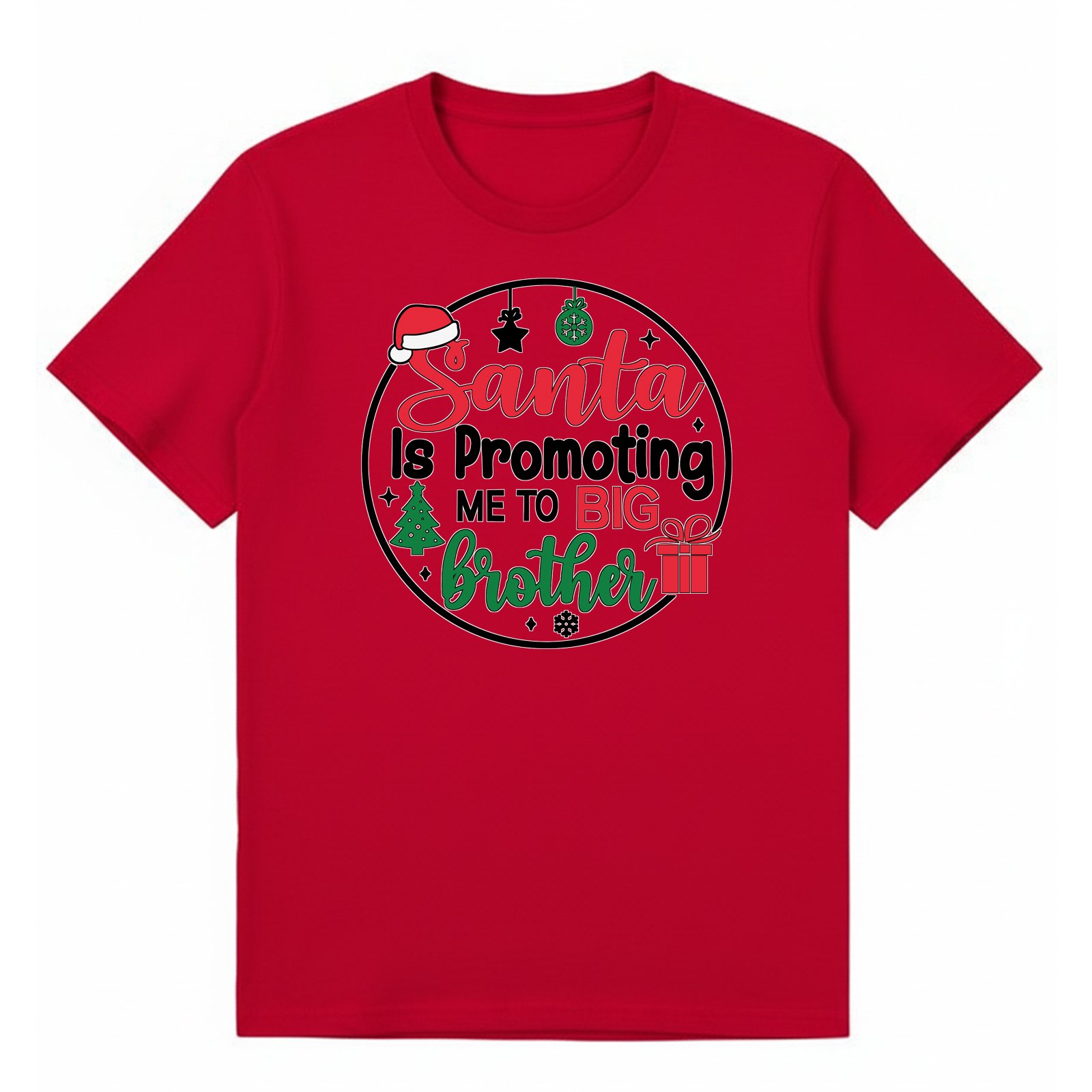 BGBRO56 artwork on red T-shirt