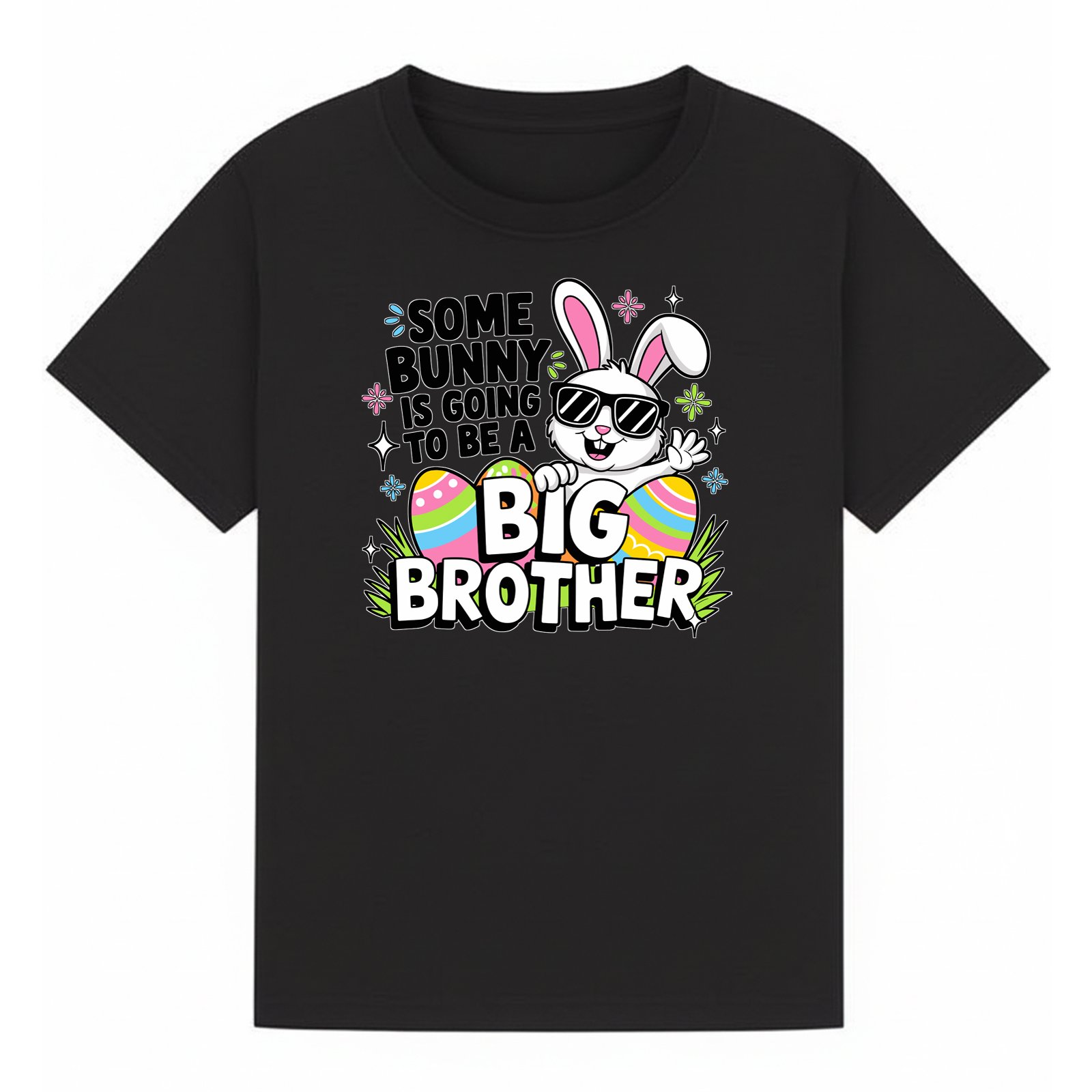 BGBRO57 artwork on black T-shirt