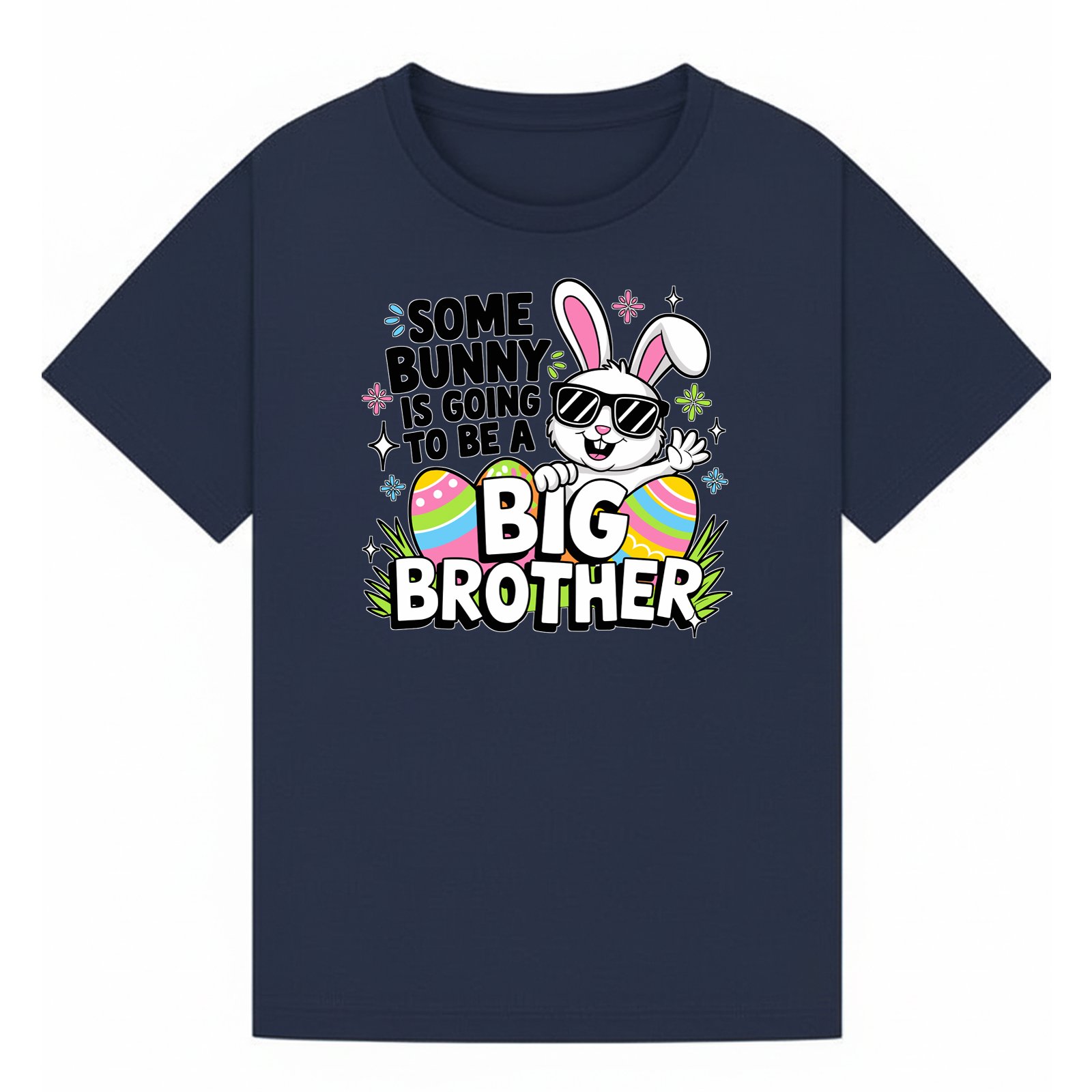 BGBRO57 artwork on navy T-shirt