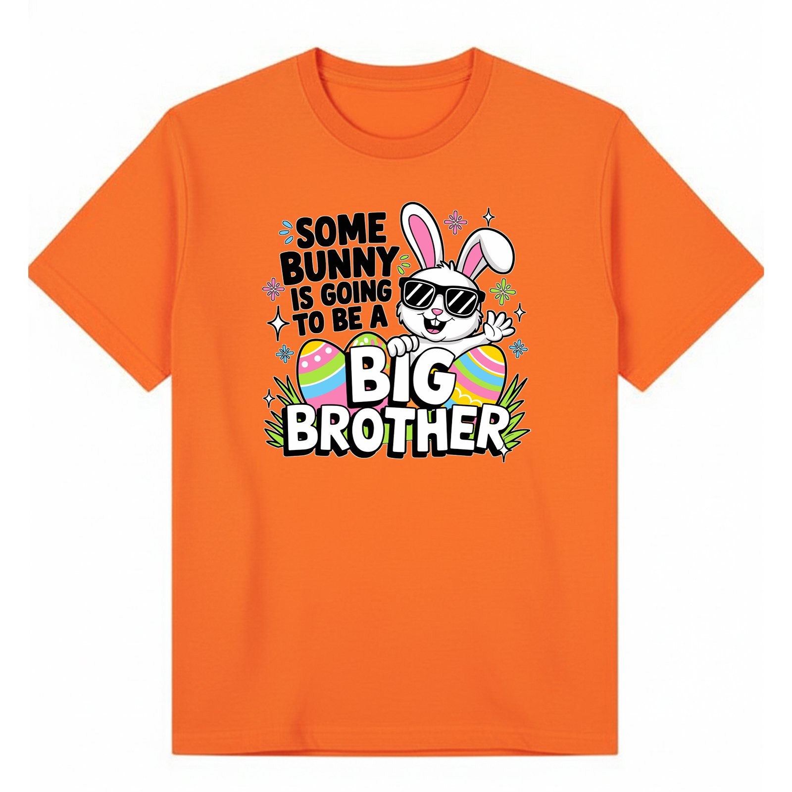 BGBRO57 artwork on orange T-shirt