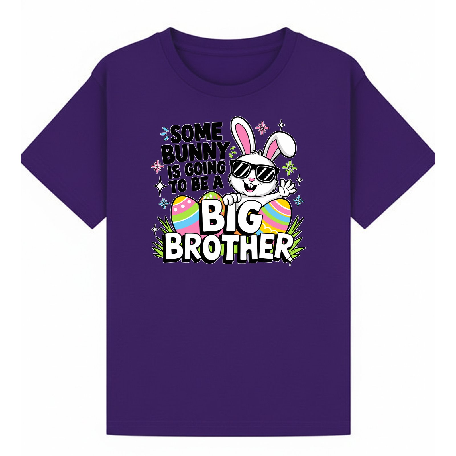 BGBRO57 artwork on purple T-shirt