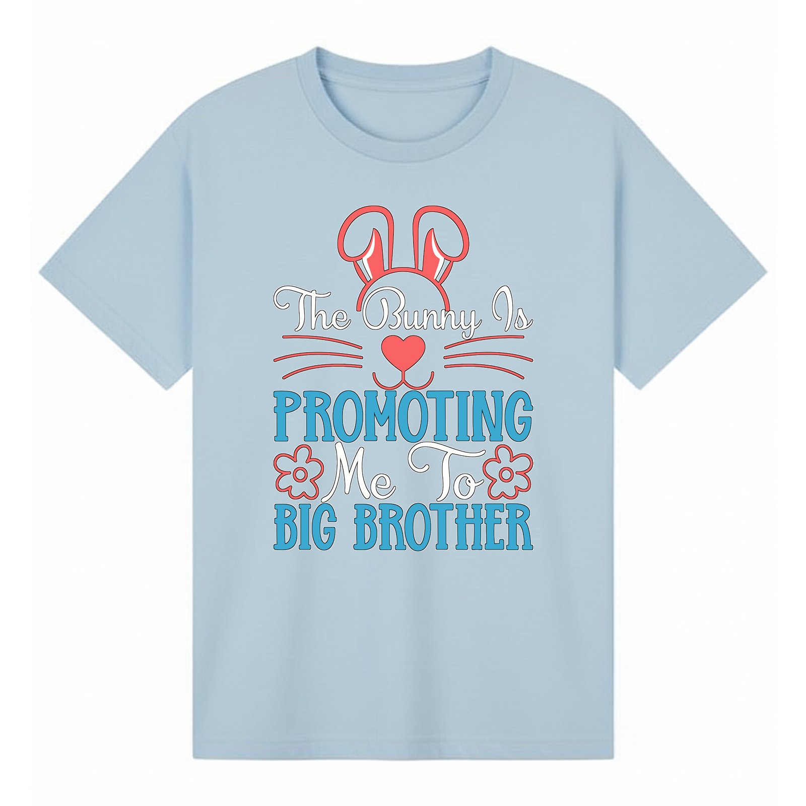 BGBRO58 artwork on light blue T-shirt