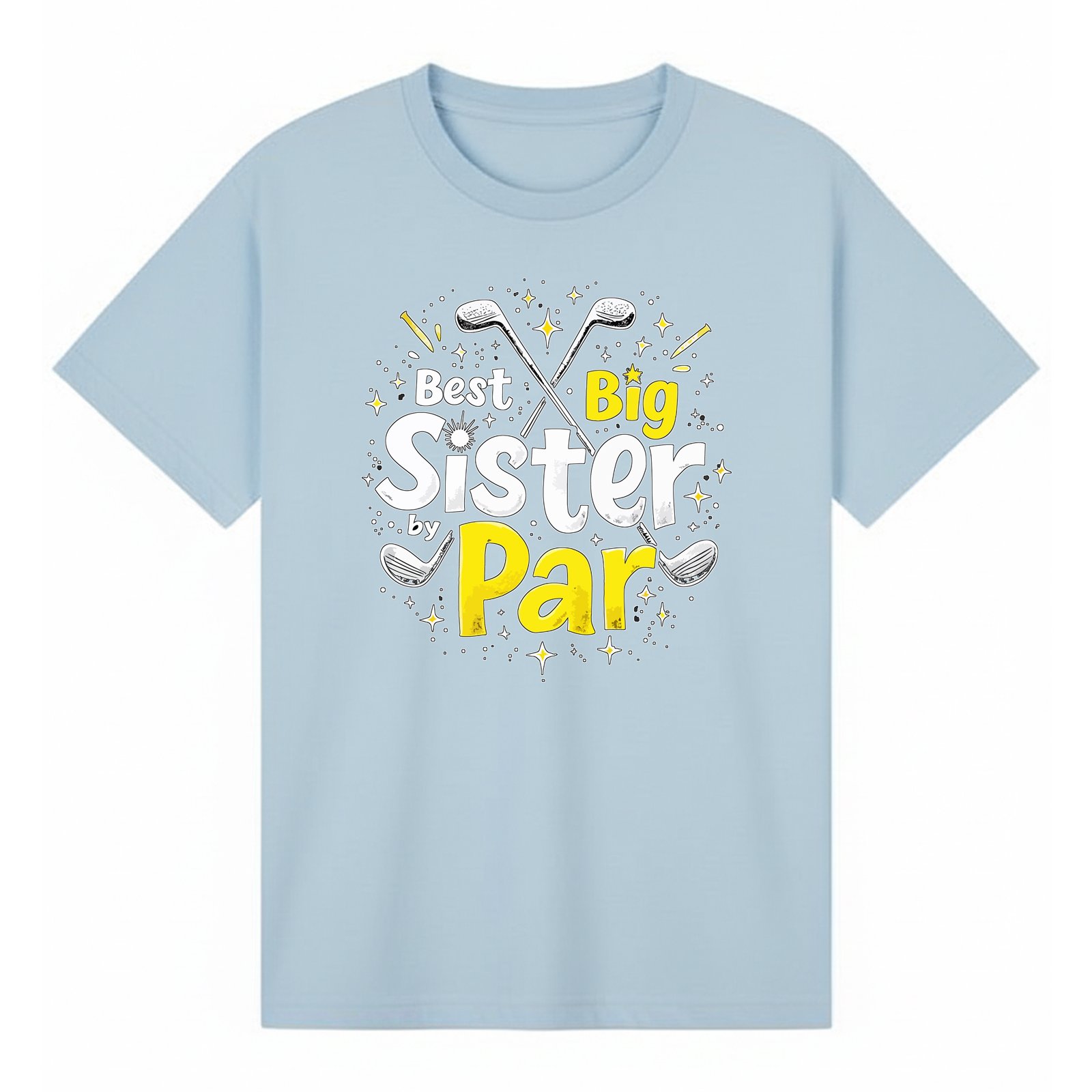 BGSIS10 artwork on light blue T-shirt
