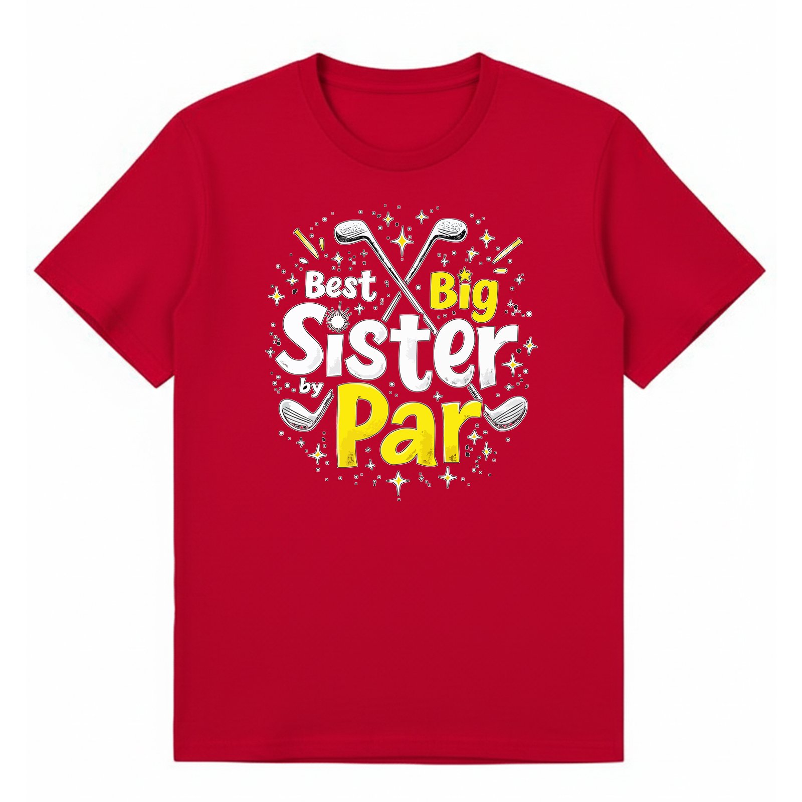 BGSIS10 artwork on red T-shirt