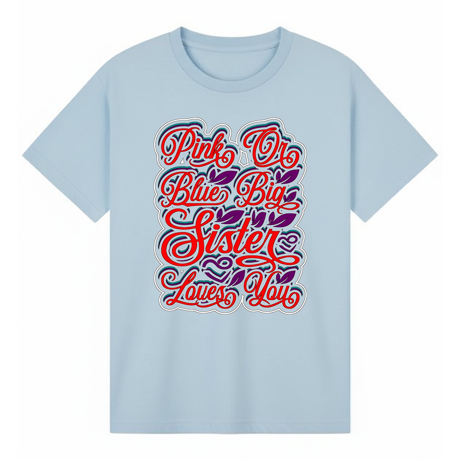 BGSIS115 artwork on light blue T-shirt