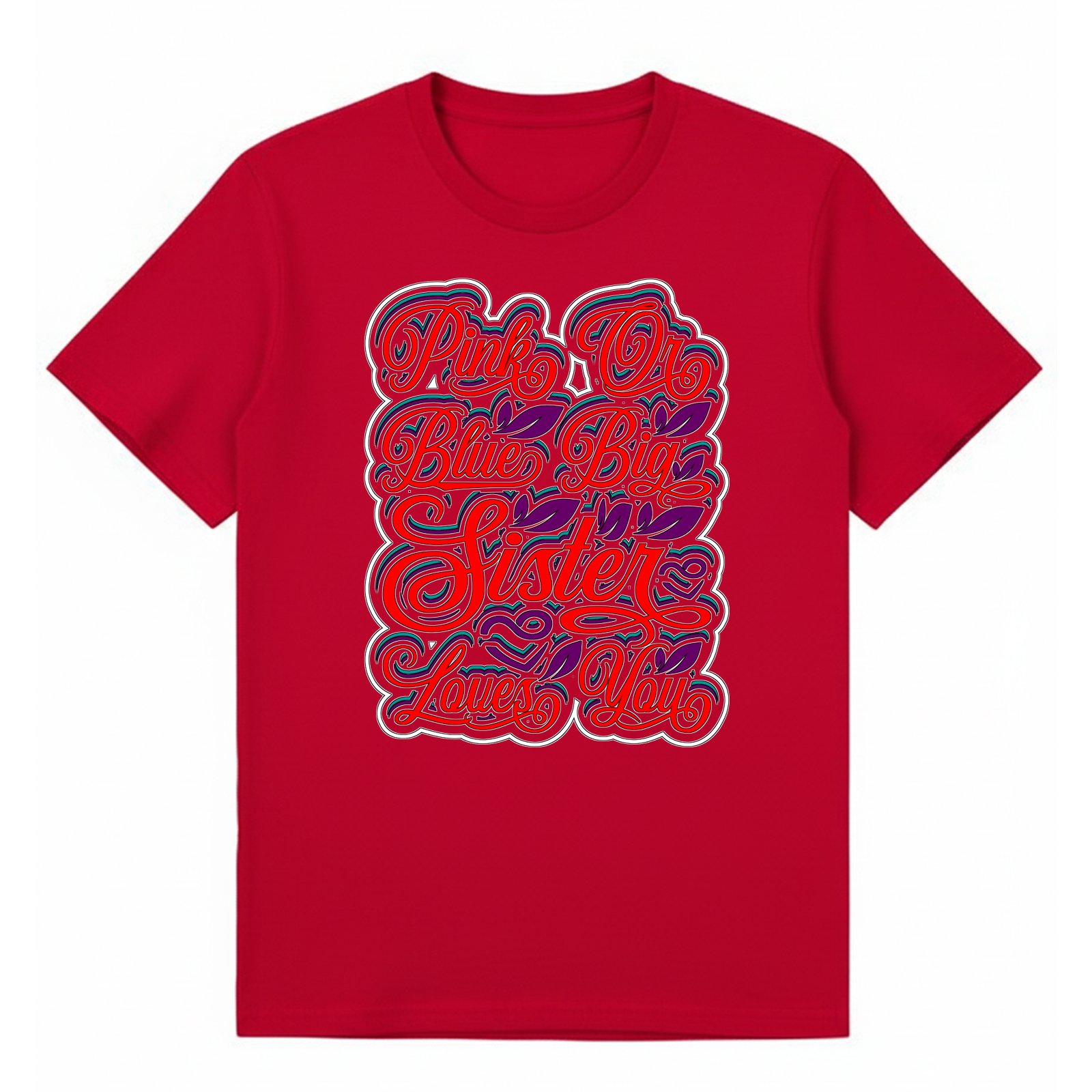 BGSIS115 artwork on red T-shirt