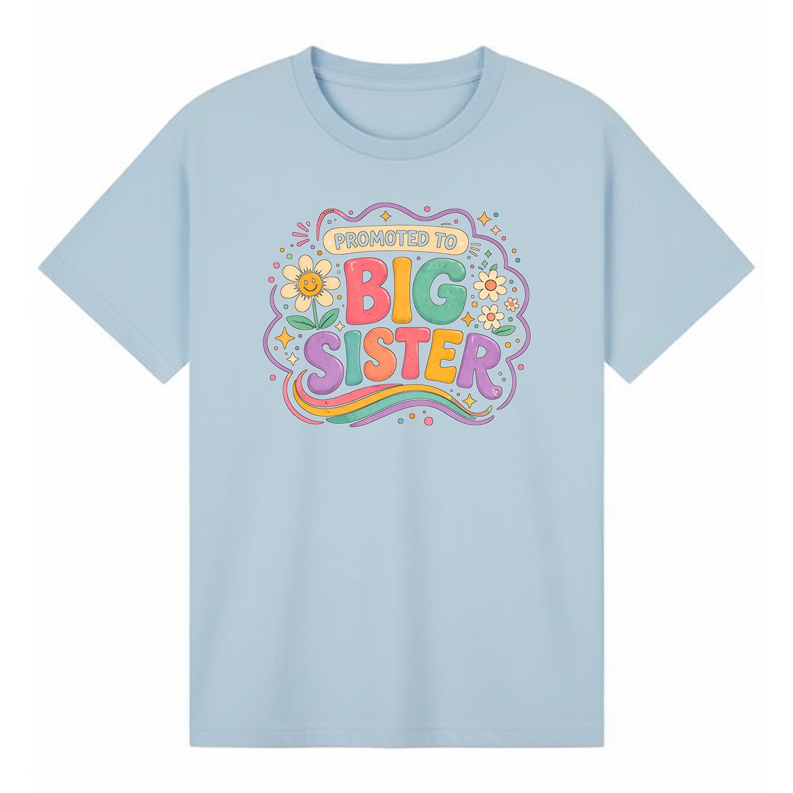 BGSIS117 artwork on light blue T-shirt