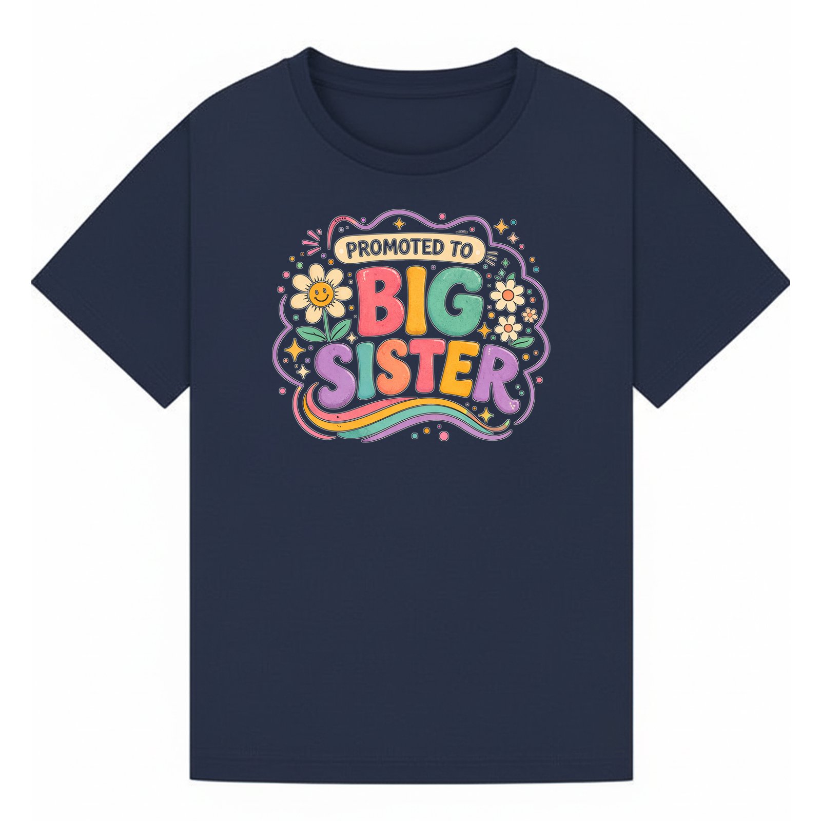 BGSIS117 artwork on navy T-shirt