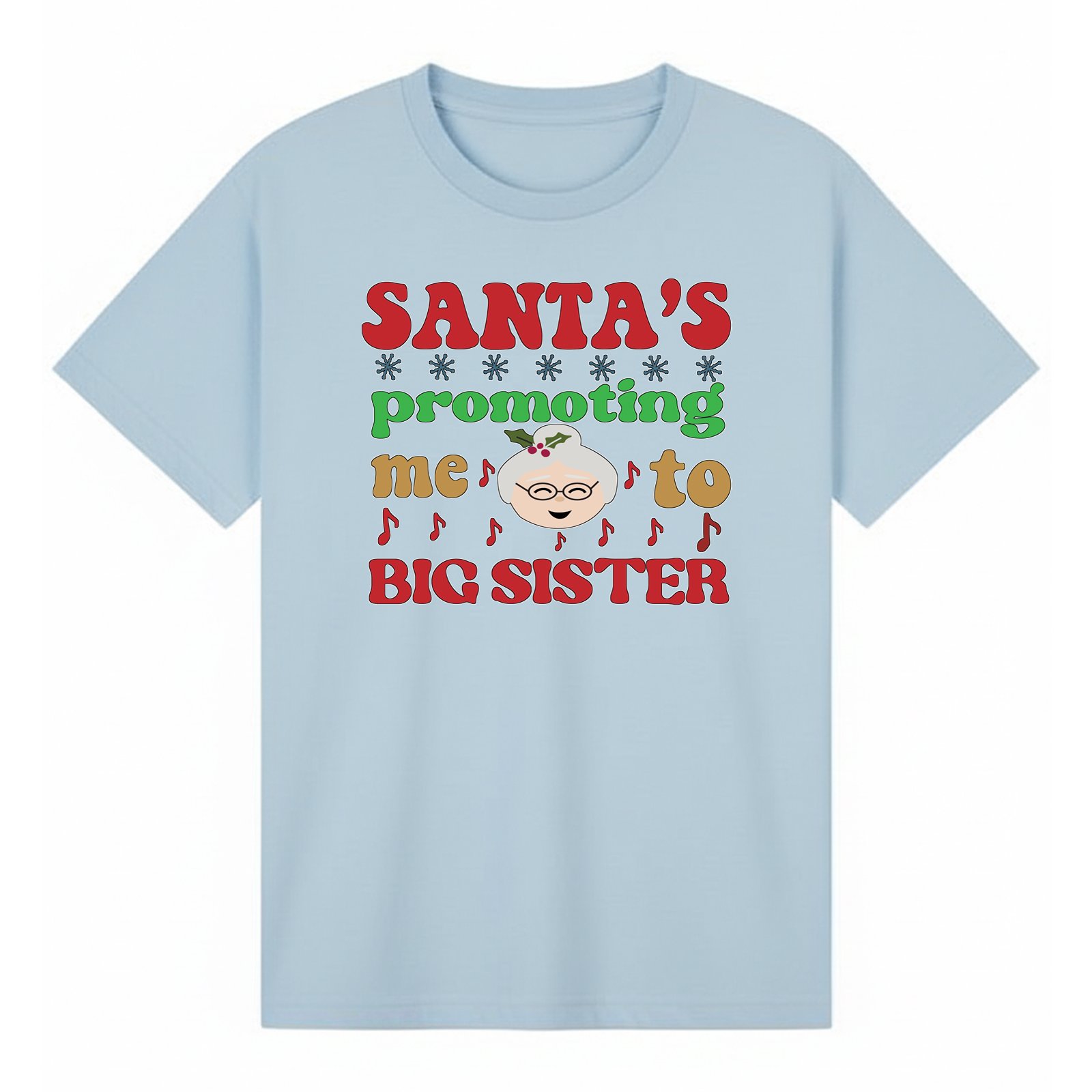BGSIS127 artwork on light blue T-shirt