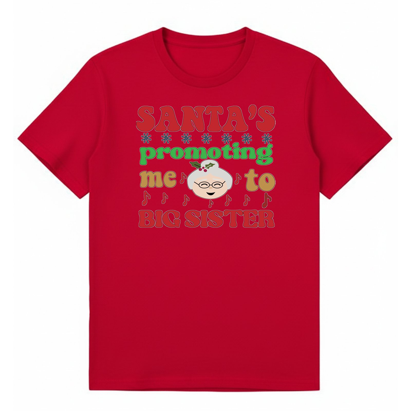 BGSIS127 artwork on red T-shirt