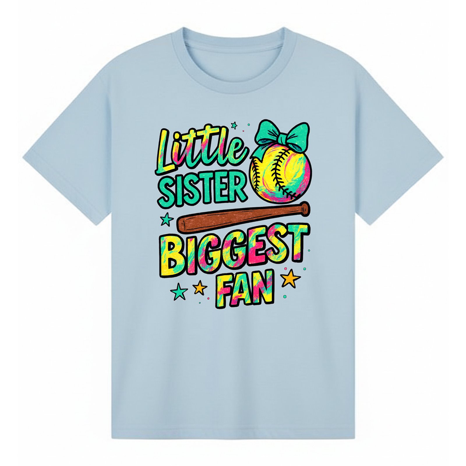 BGSIS132 artwork on light blue T-shirt