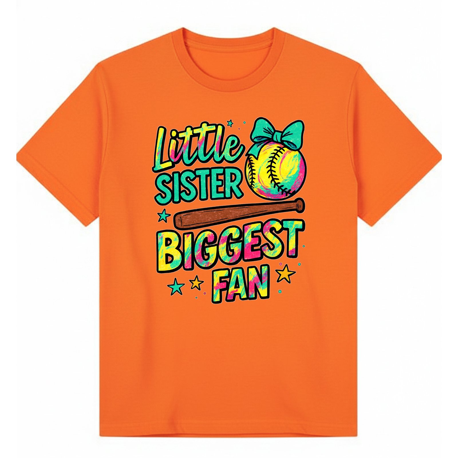BGSIS132 artwork on orange T-shirt
