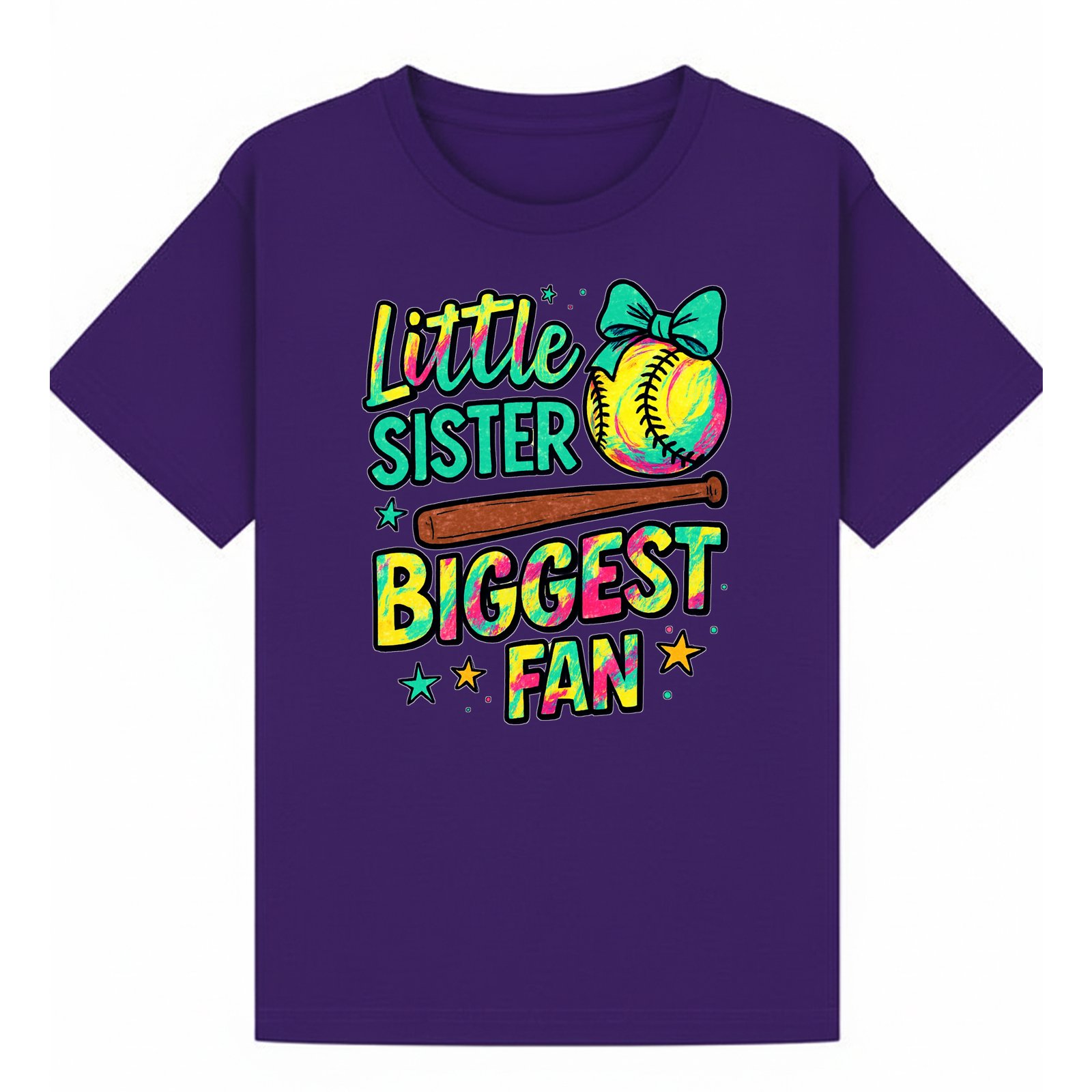 BGSIS132 artwork on purple T-shirt