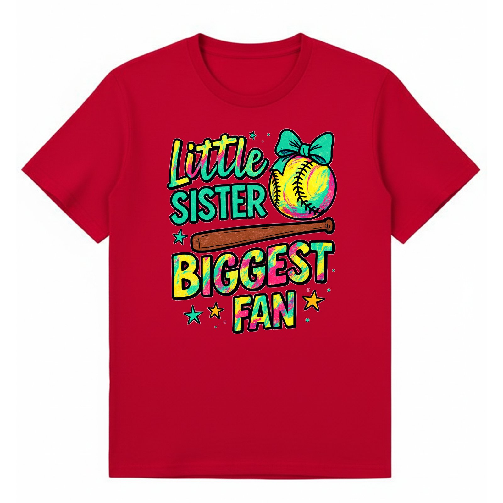 BGSIS132 artwork on red T-shirt