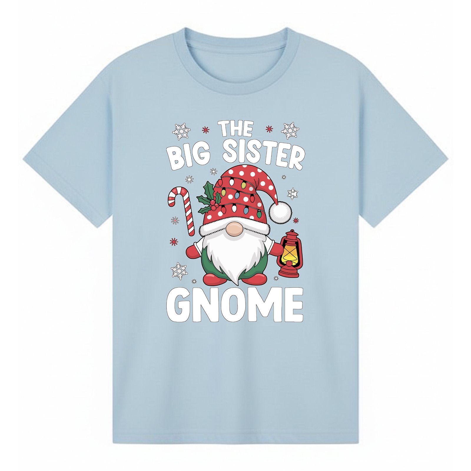 BGSIS136 artwork on light blue T-shirt