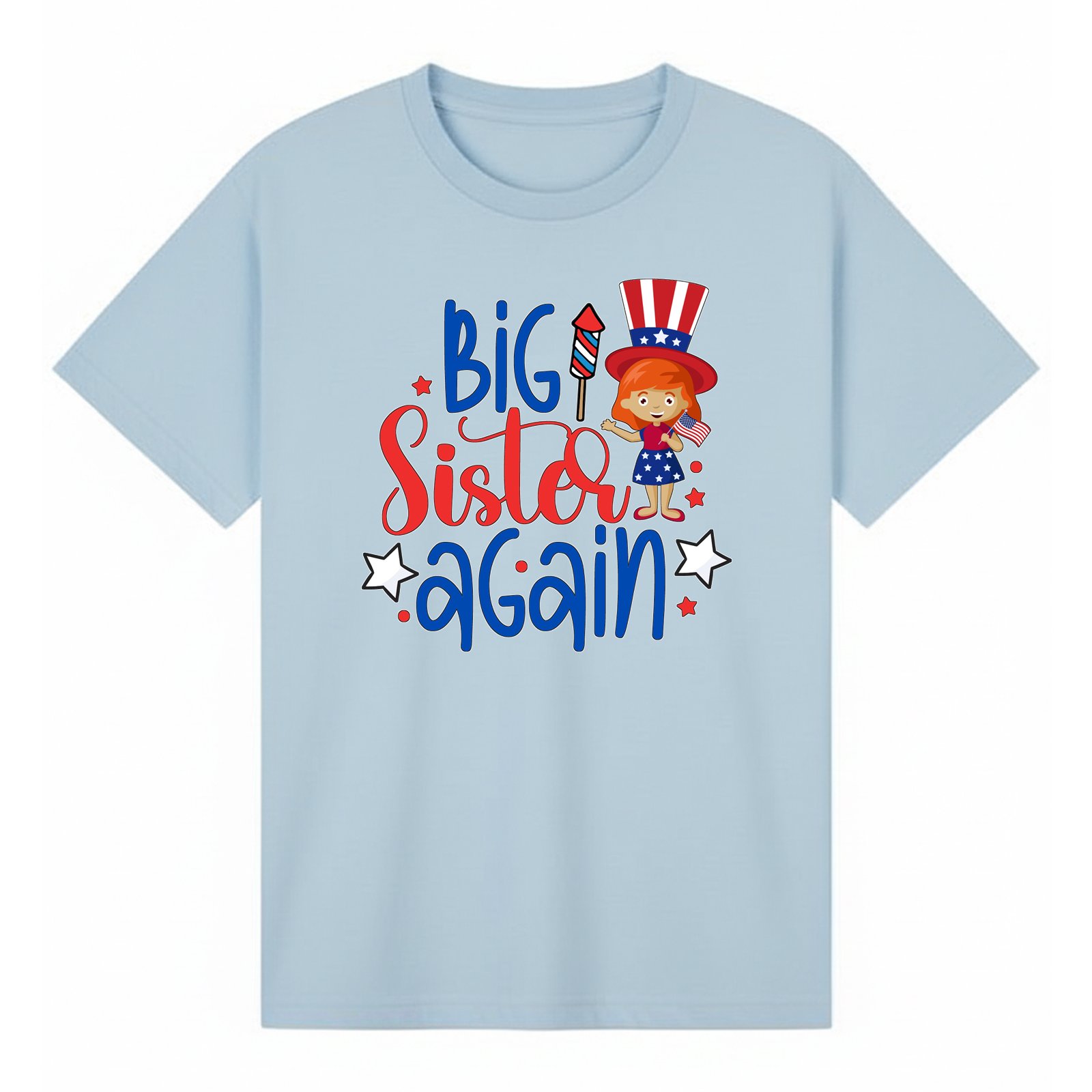 BGSIS24 artwork on light blue T-shirt